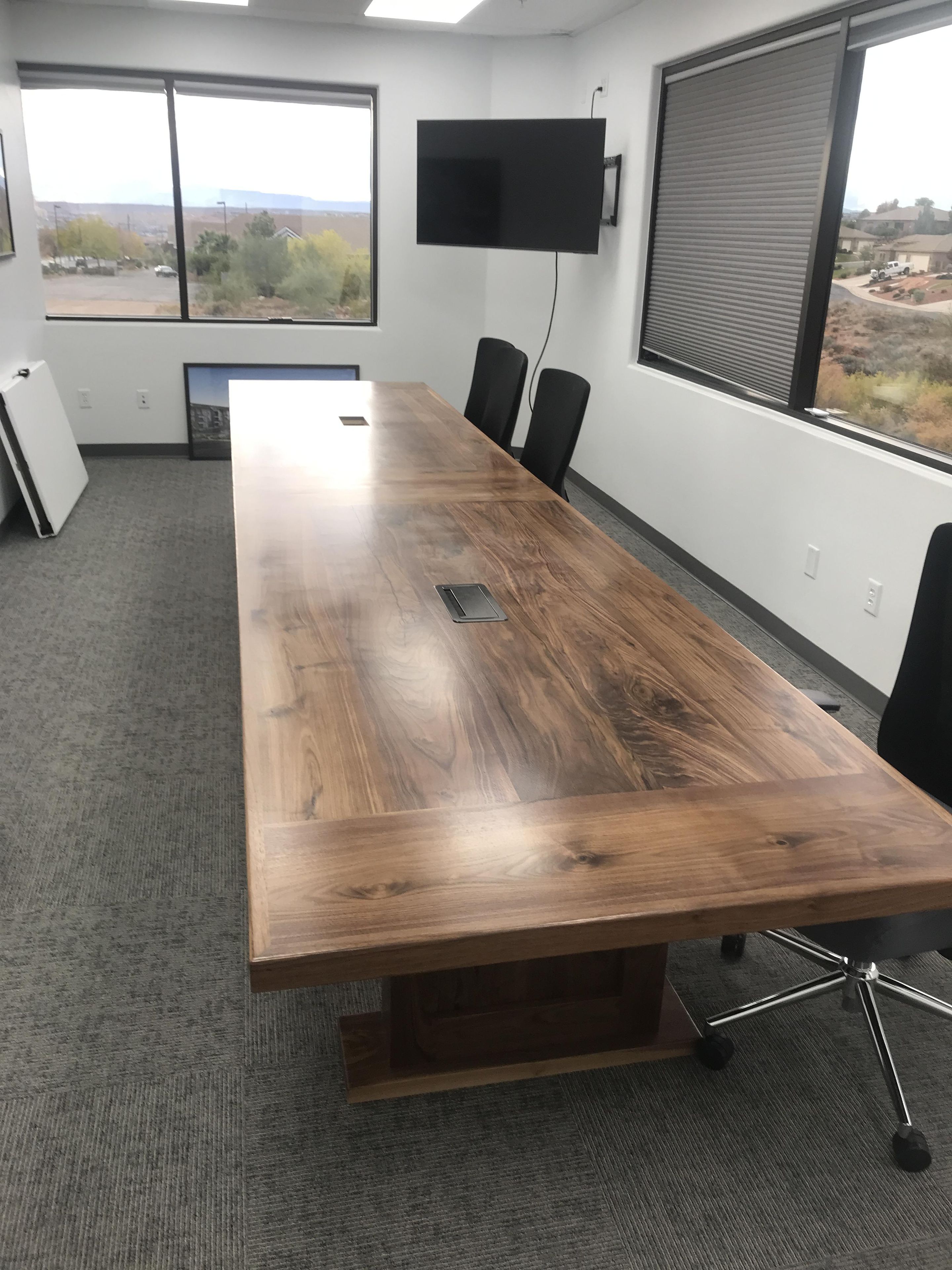 16ft Walnut Conference Table With Power/Data Ports 1