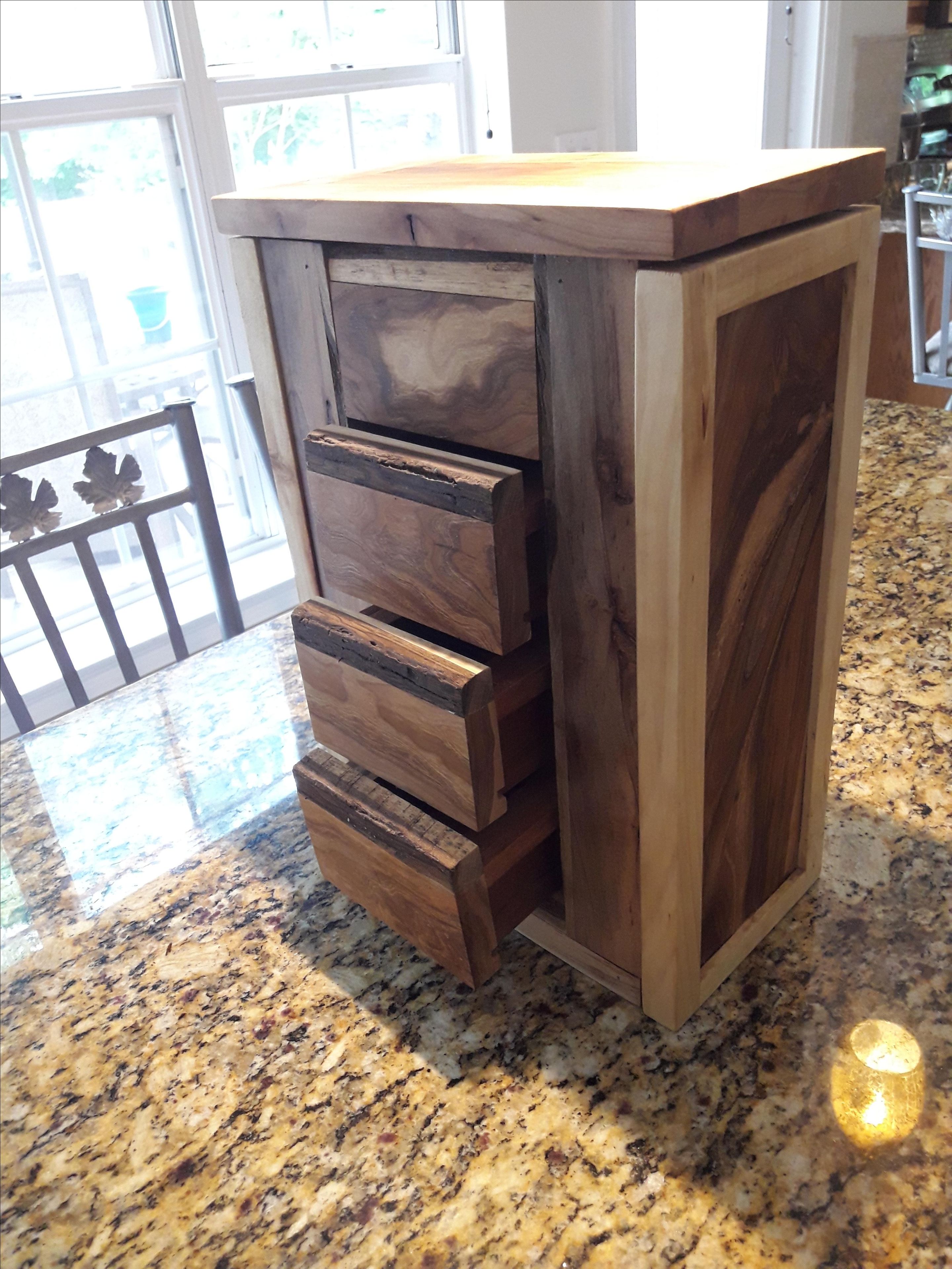 Rustic Four Drawer Jewelry Box With Spalted Cherry And Maple Trim 4 