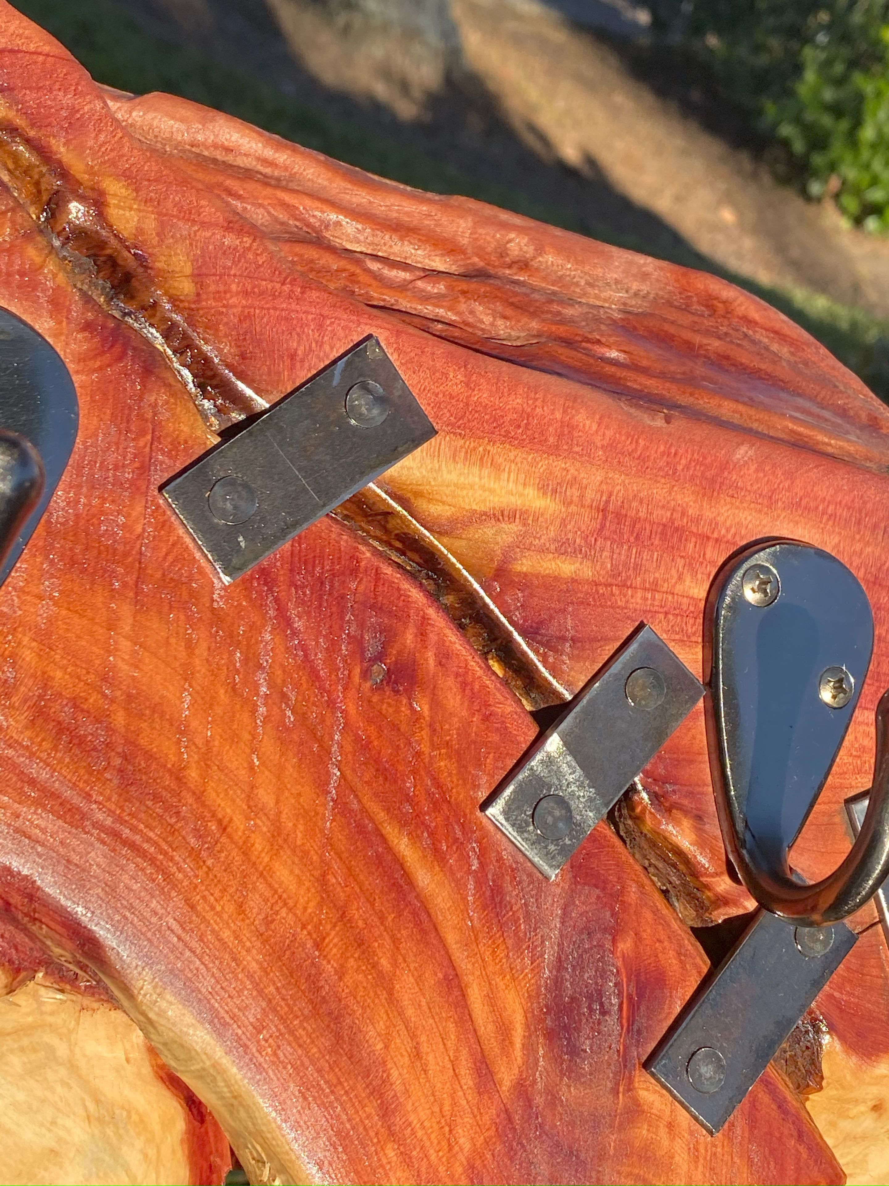 Live Edge Cedar Wood And Metal Hanger Coat Rack 4