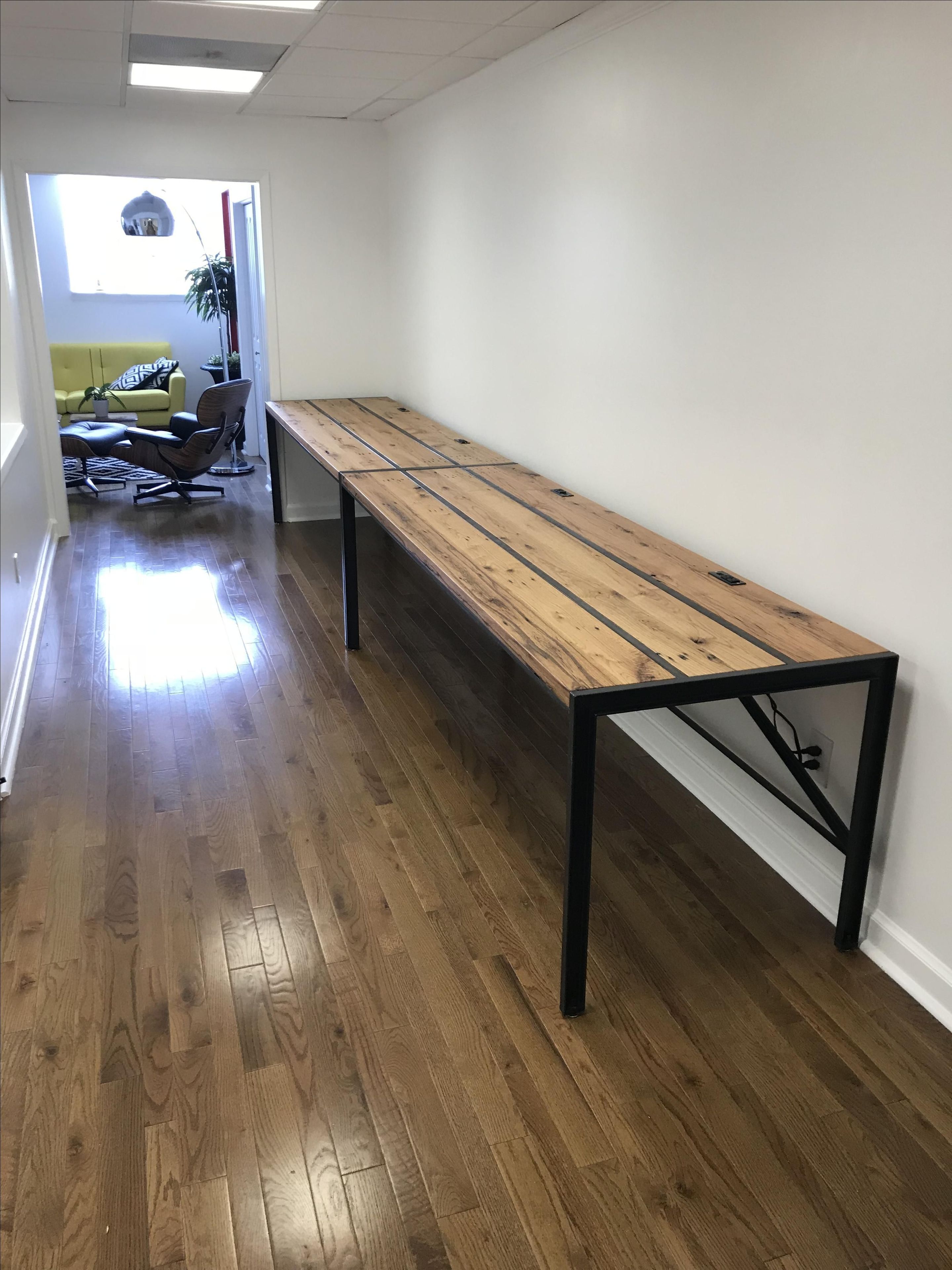 Reclaimed Oak Industrial Work Station