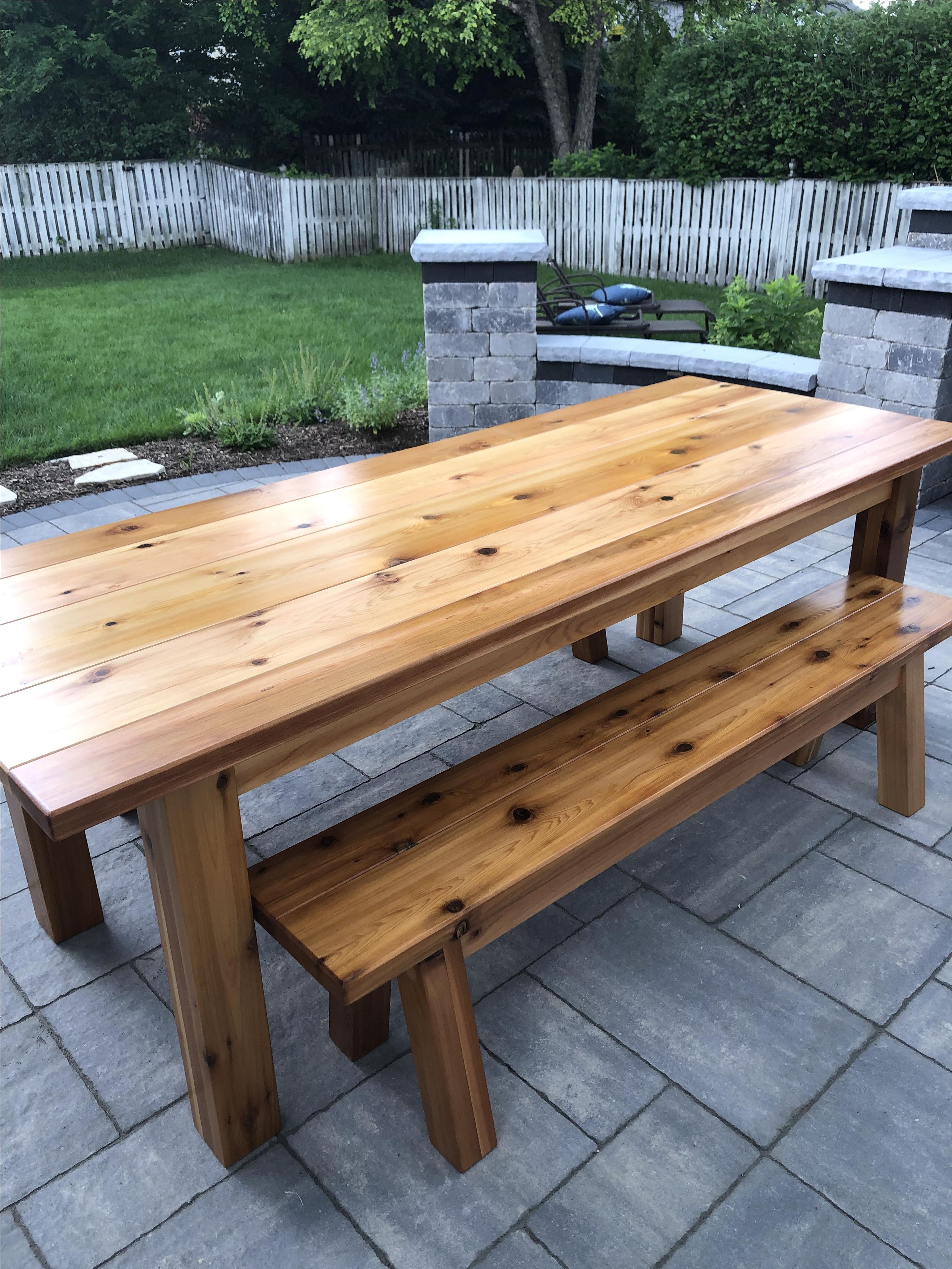 Cedar Table And Benches 4 