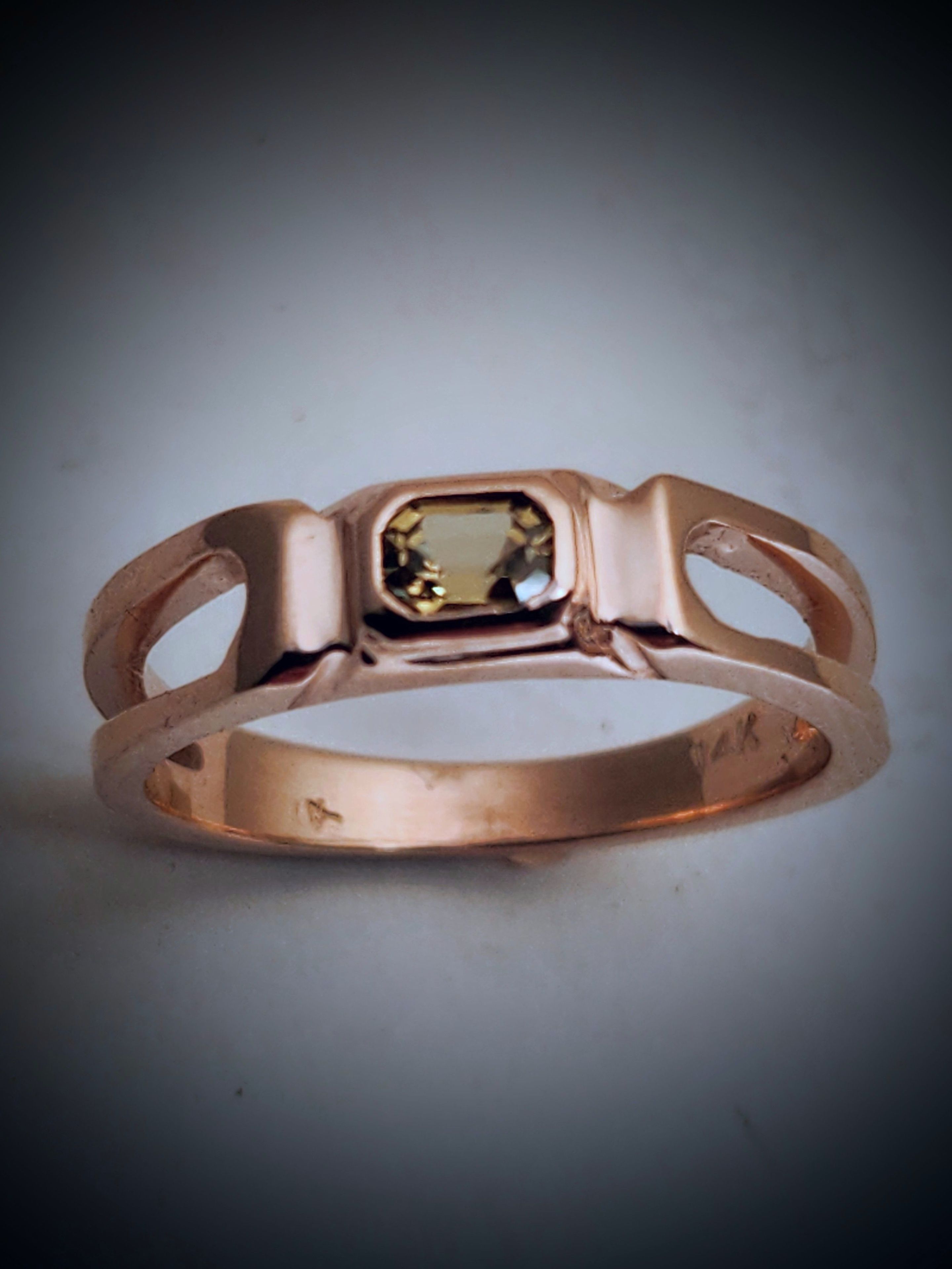14kt Rose gold Yellow Sapphire ring