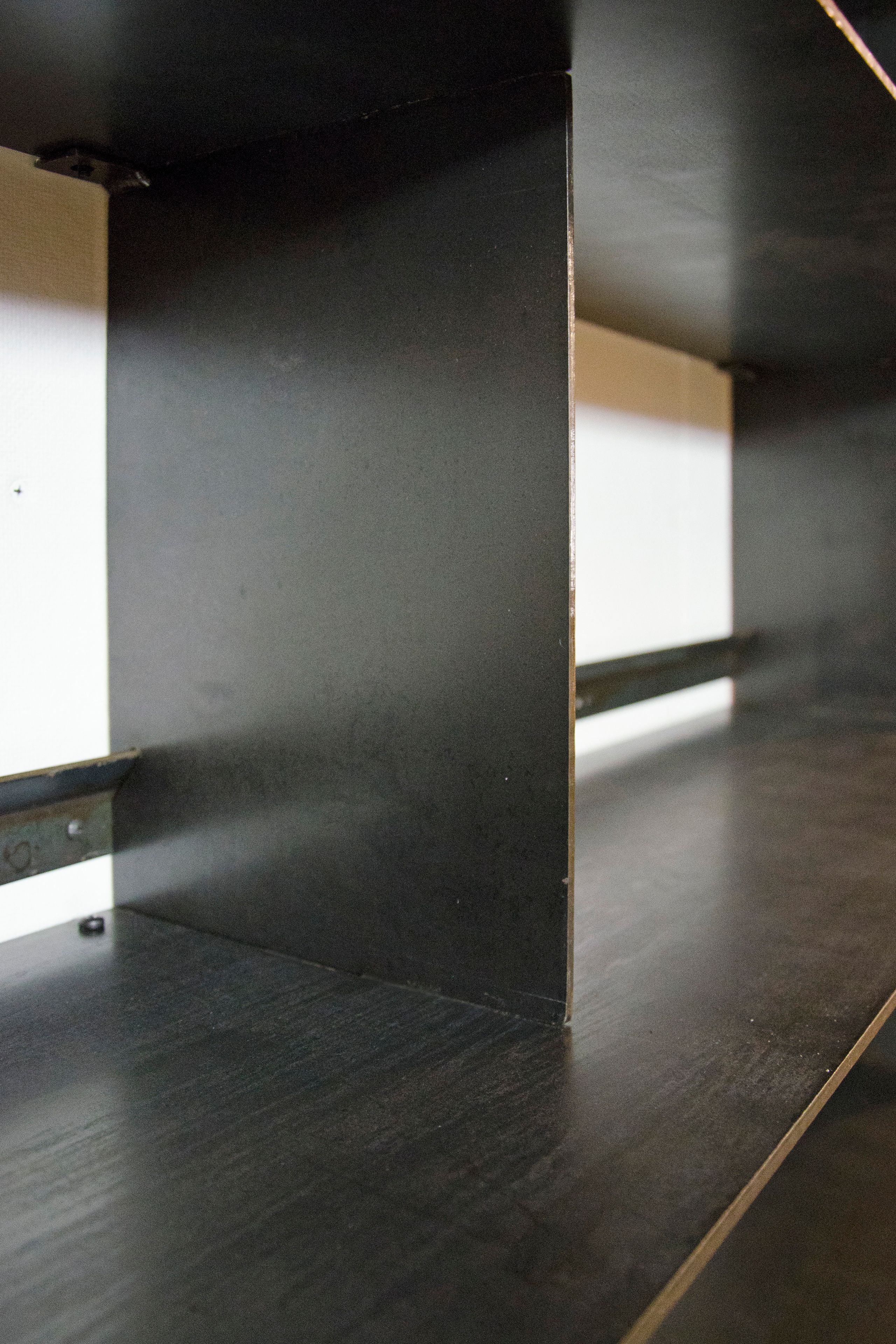 Minimal Blackened Steel Shelves. 2