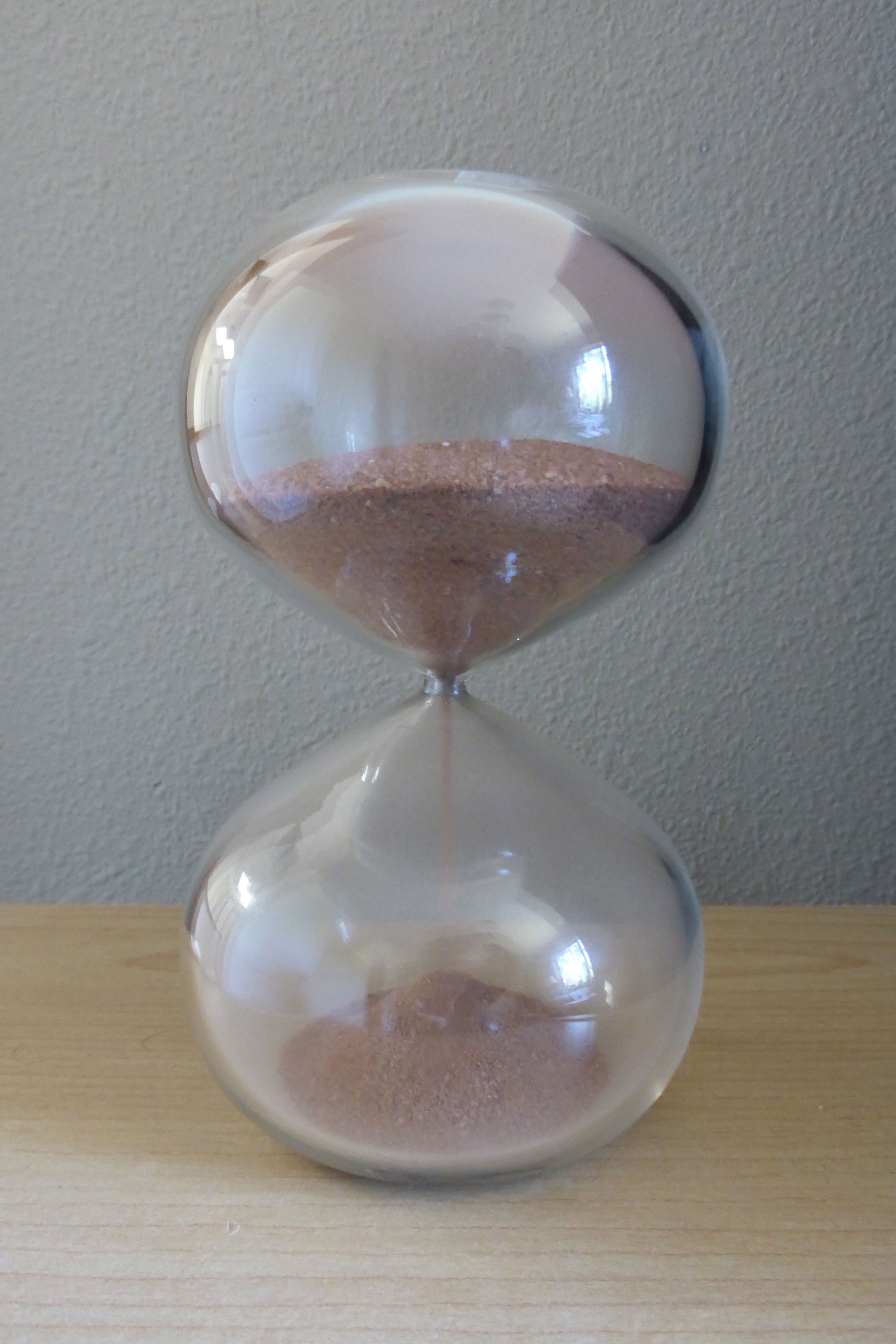 Custom Hand Blown Glass Hourglass.