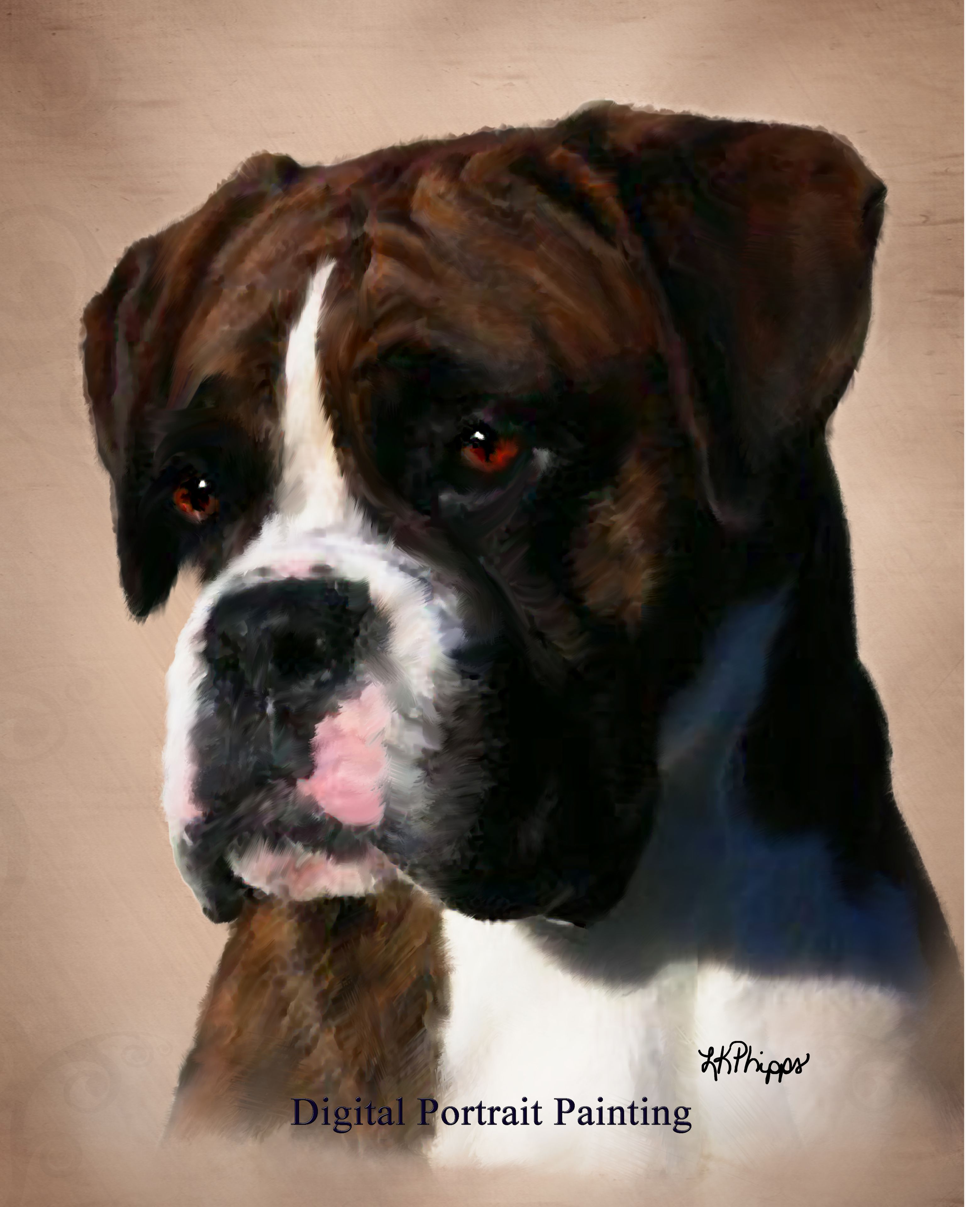 Custom Pet Dog Portrait Painting