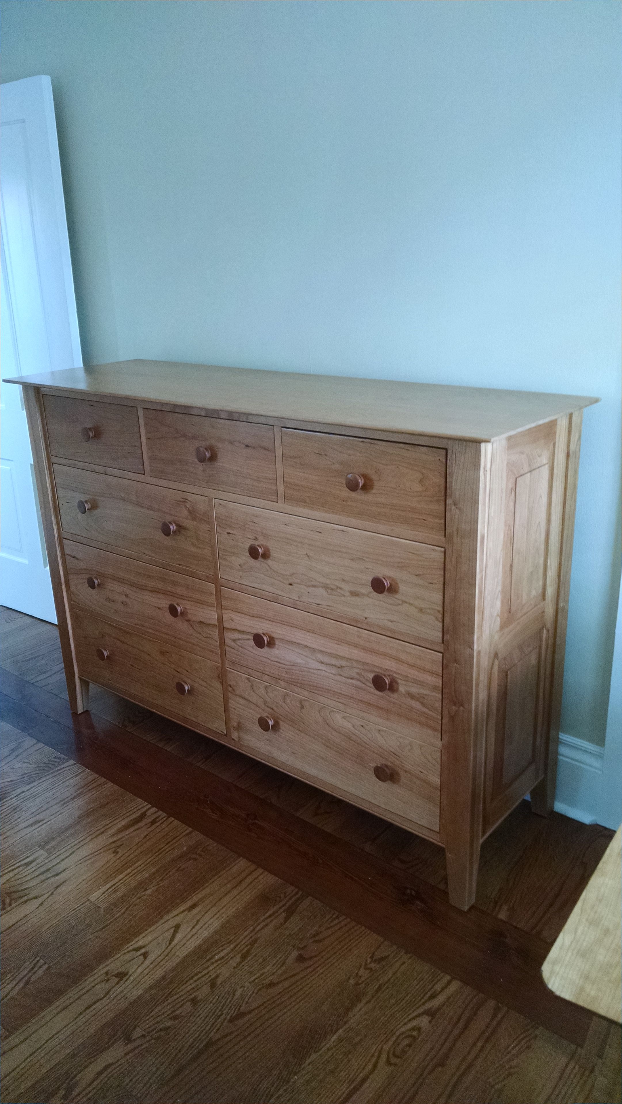 Solid Cherry 9 Drawer Dresser.
