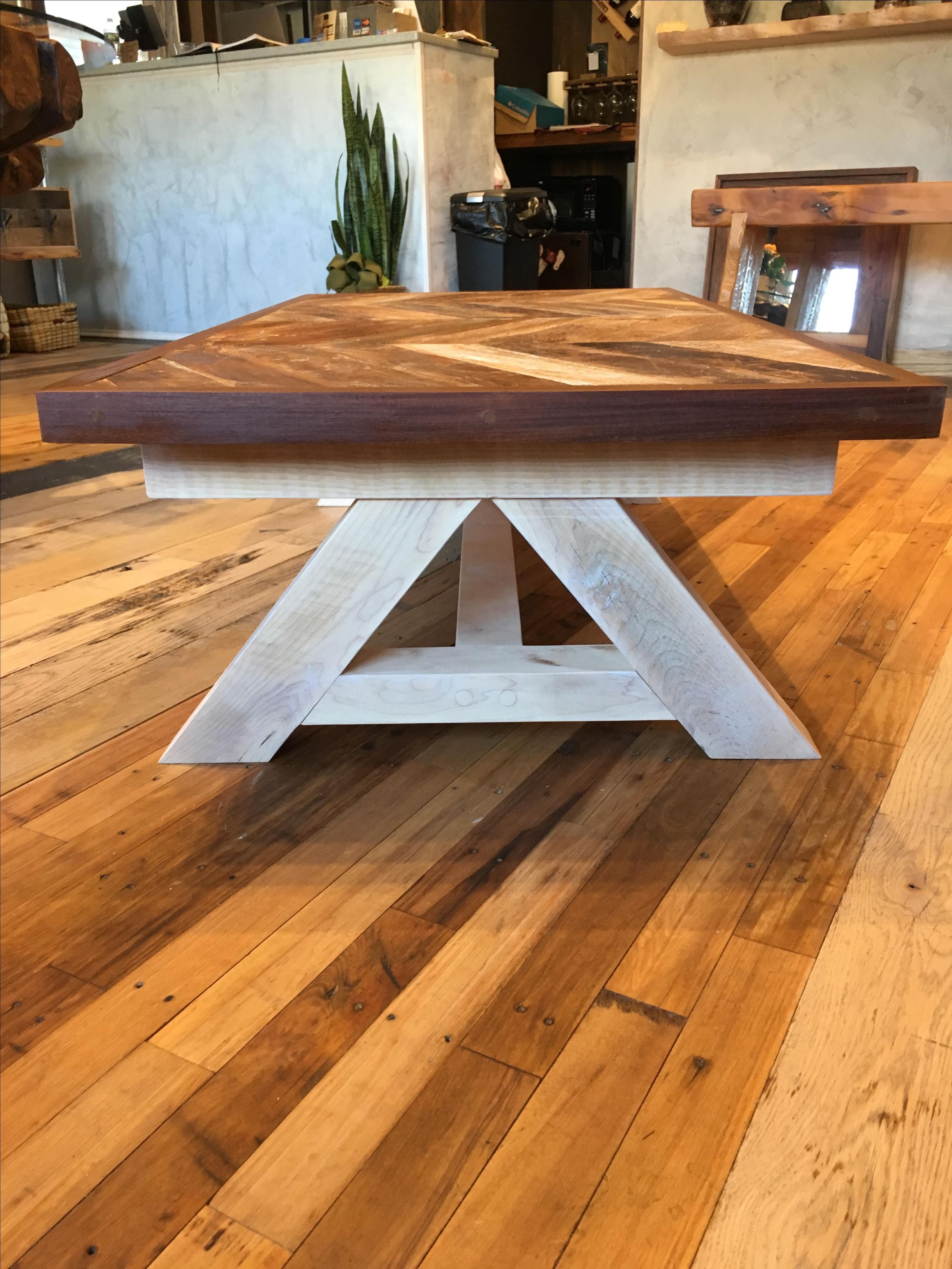 Reclaimed Chevron Teak Coffee Table 2