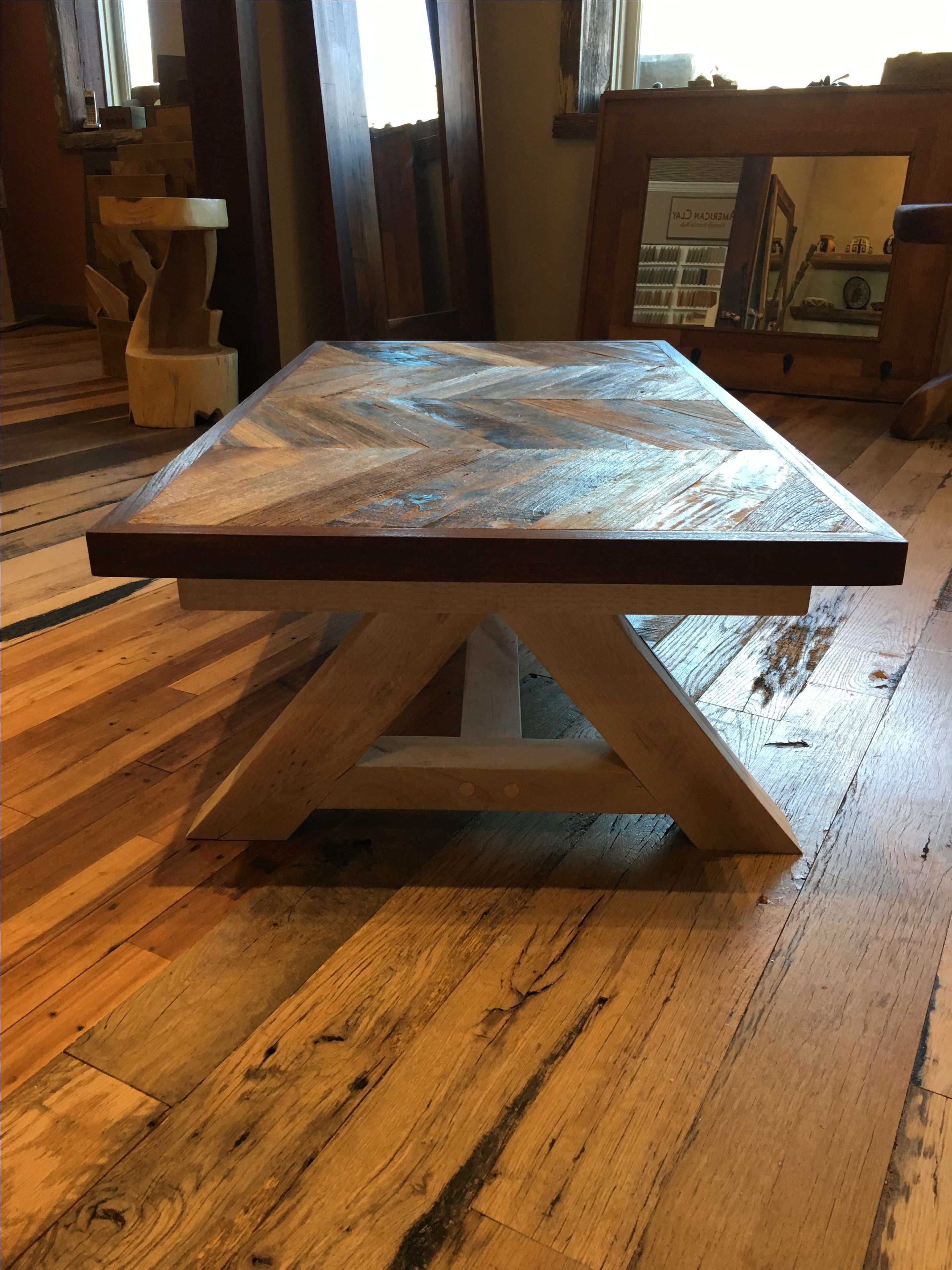 Reclaimed Chevron Teak Coffee Table 3