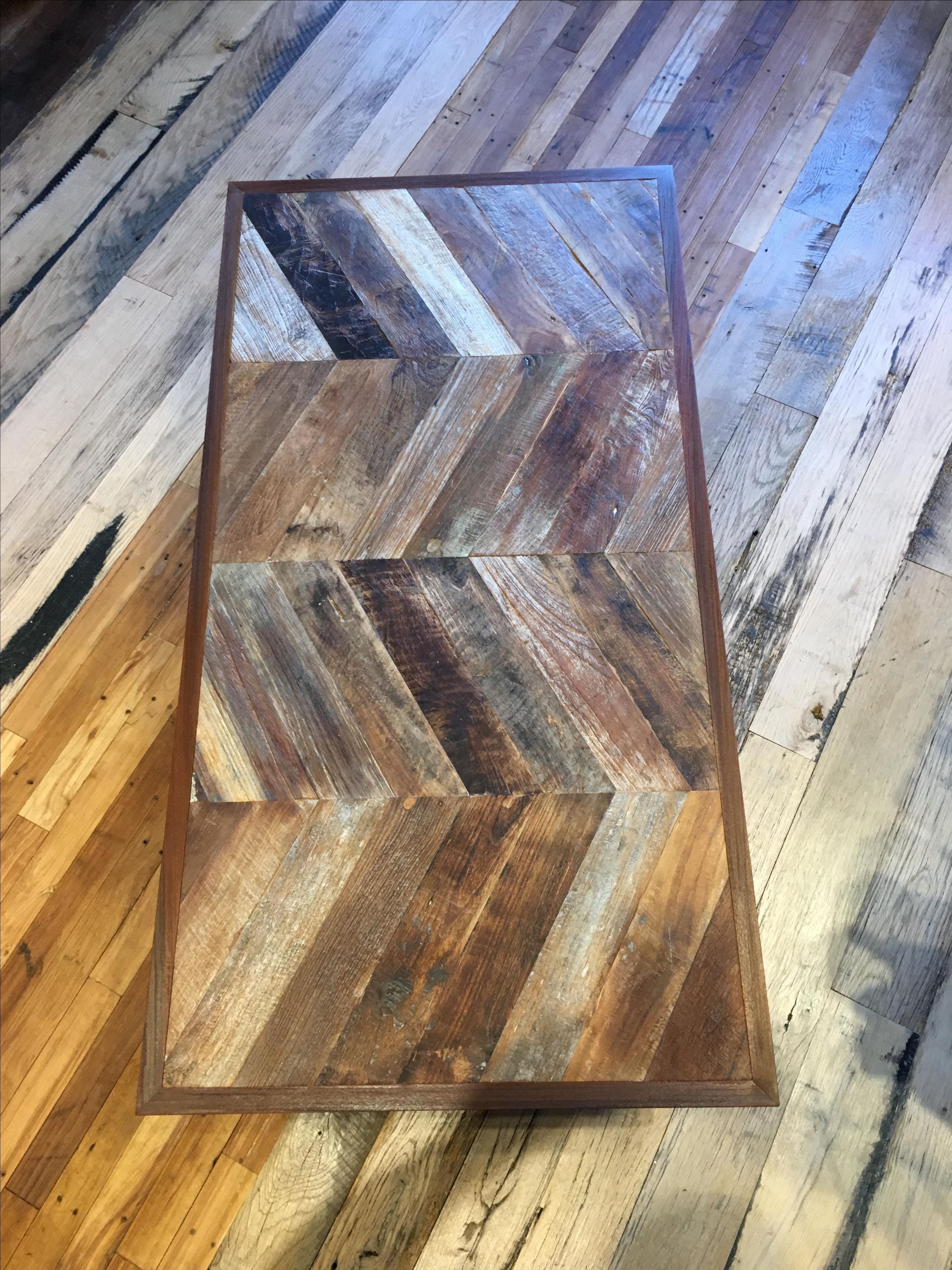 Reclaimed Chevron Teak Coffee Table 4