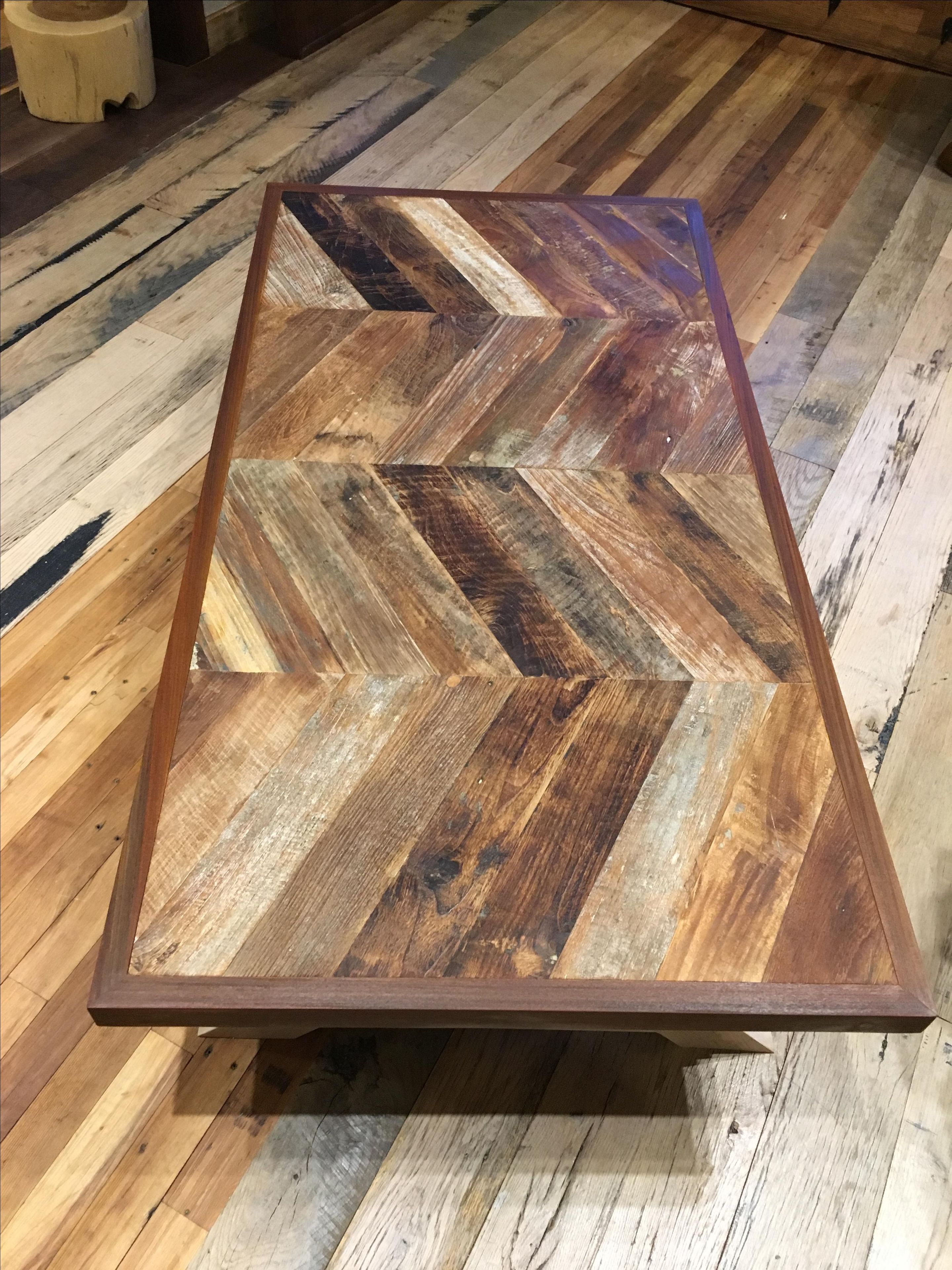 Reclaimed Chevron Teak Coffee Table 6