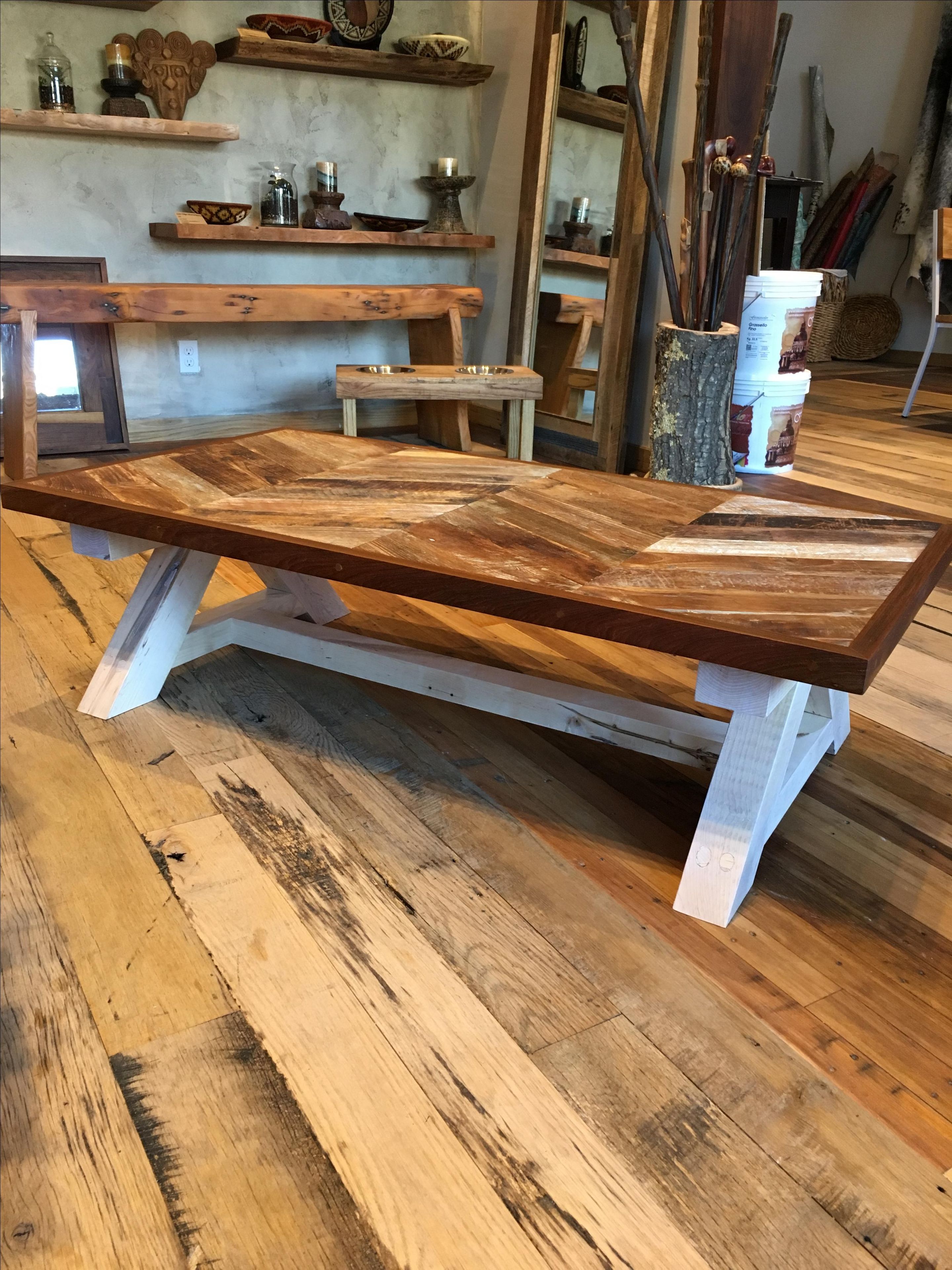 Reclaimed Chevron Teak Coffee Table 5