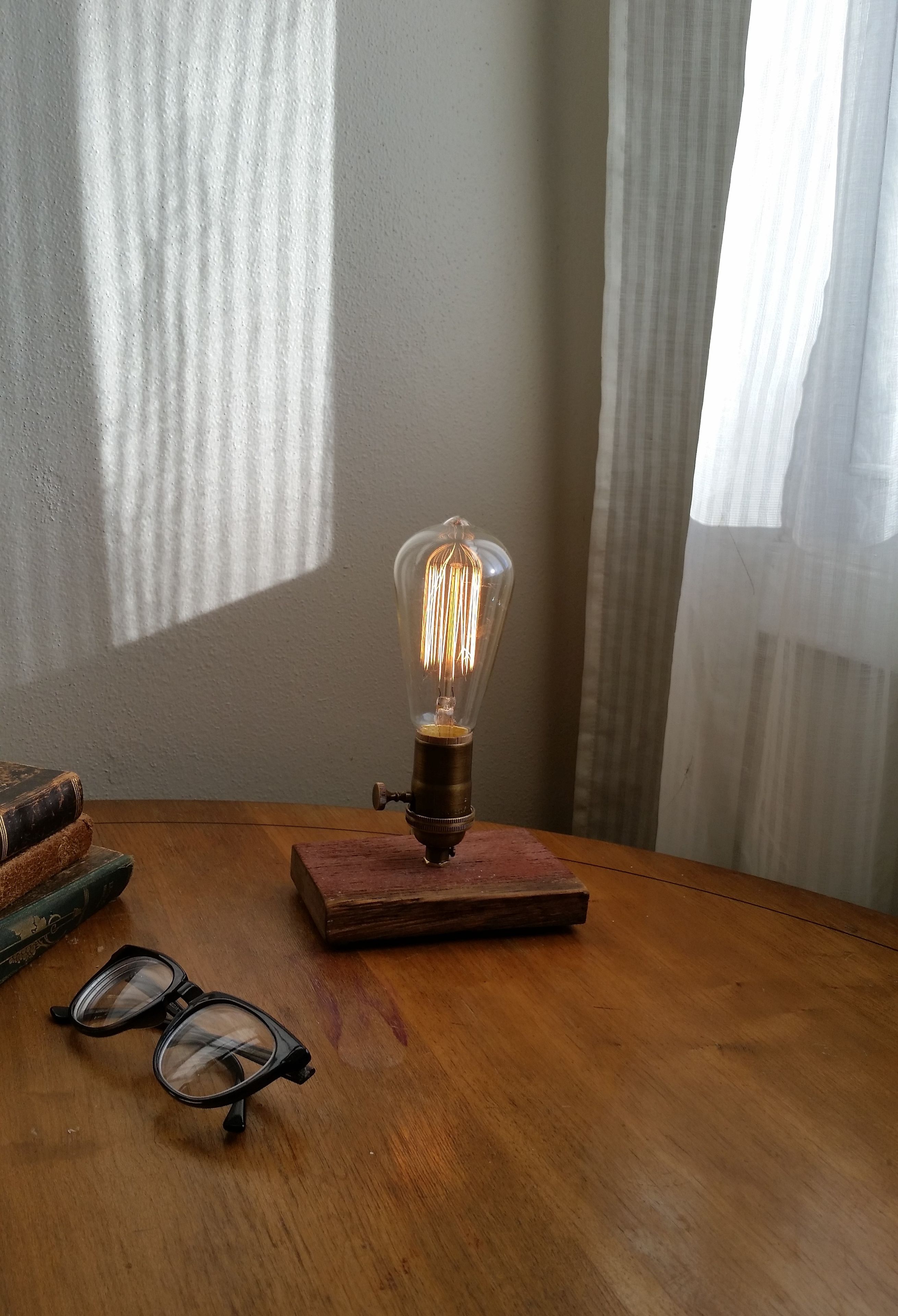 Barnwood, Table Lamp, Edison Lamp, Industrial, Mid Century Lamp, Pair Table Lamps, Edison Bulb 2 