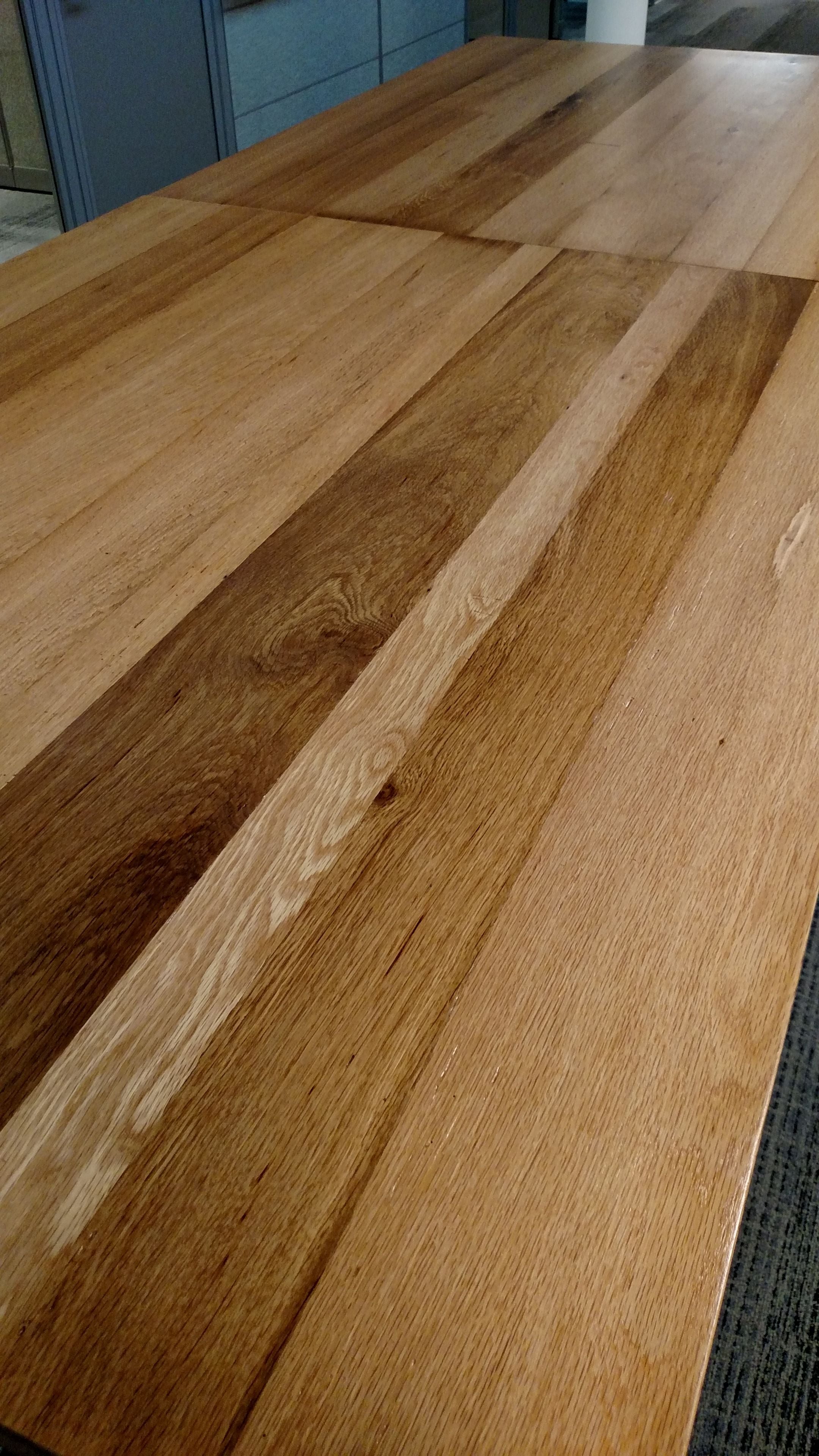Reclaimed Oak High-Top Work Table W/ Casters 2