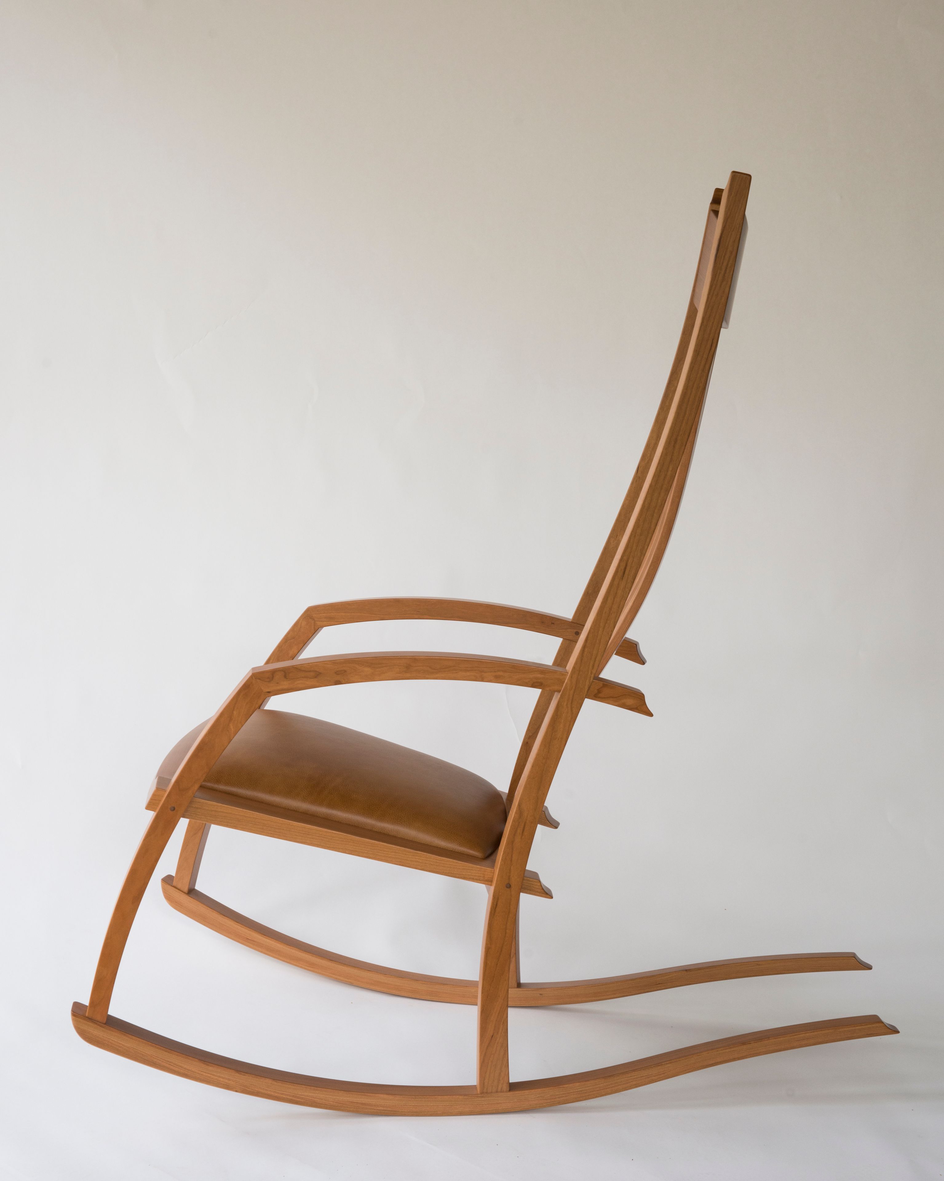 Scandinavian Style Rocking Chair With Long Elegant Rockers 6 