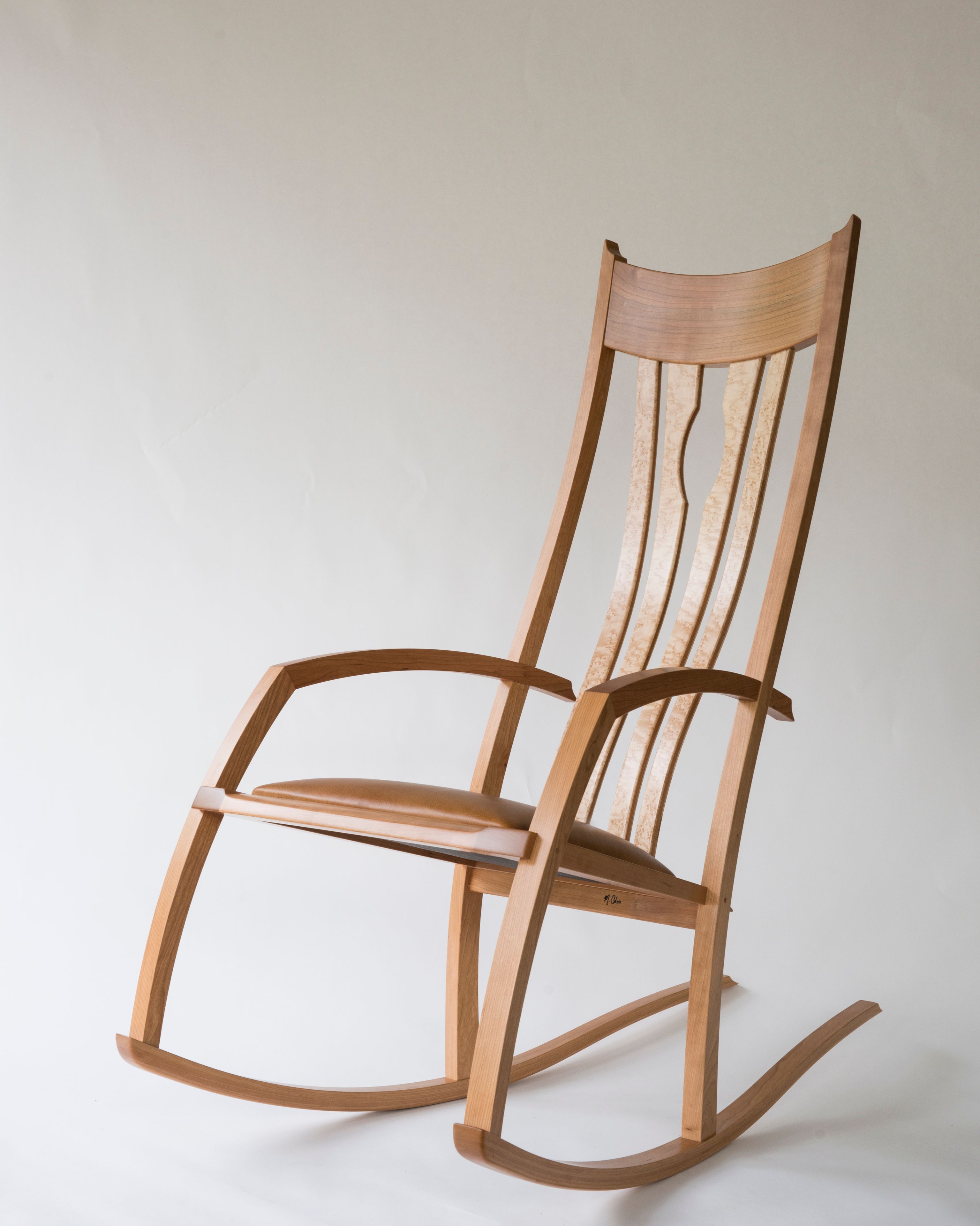 Scandinavian Style Rocking Chair With Long Elegant Rockers 4 