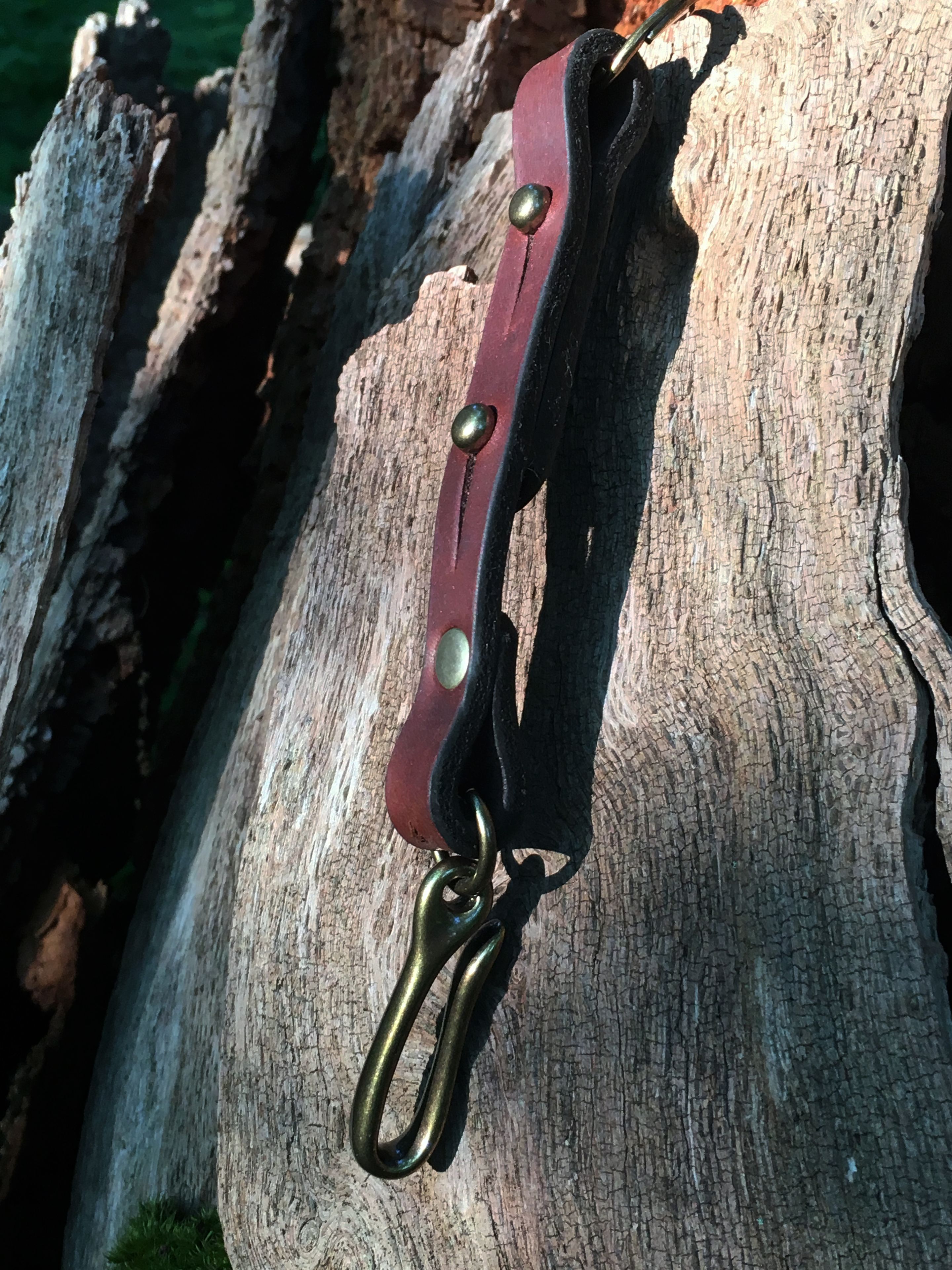 Japanese Fishhook Leather Keychain 3 