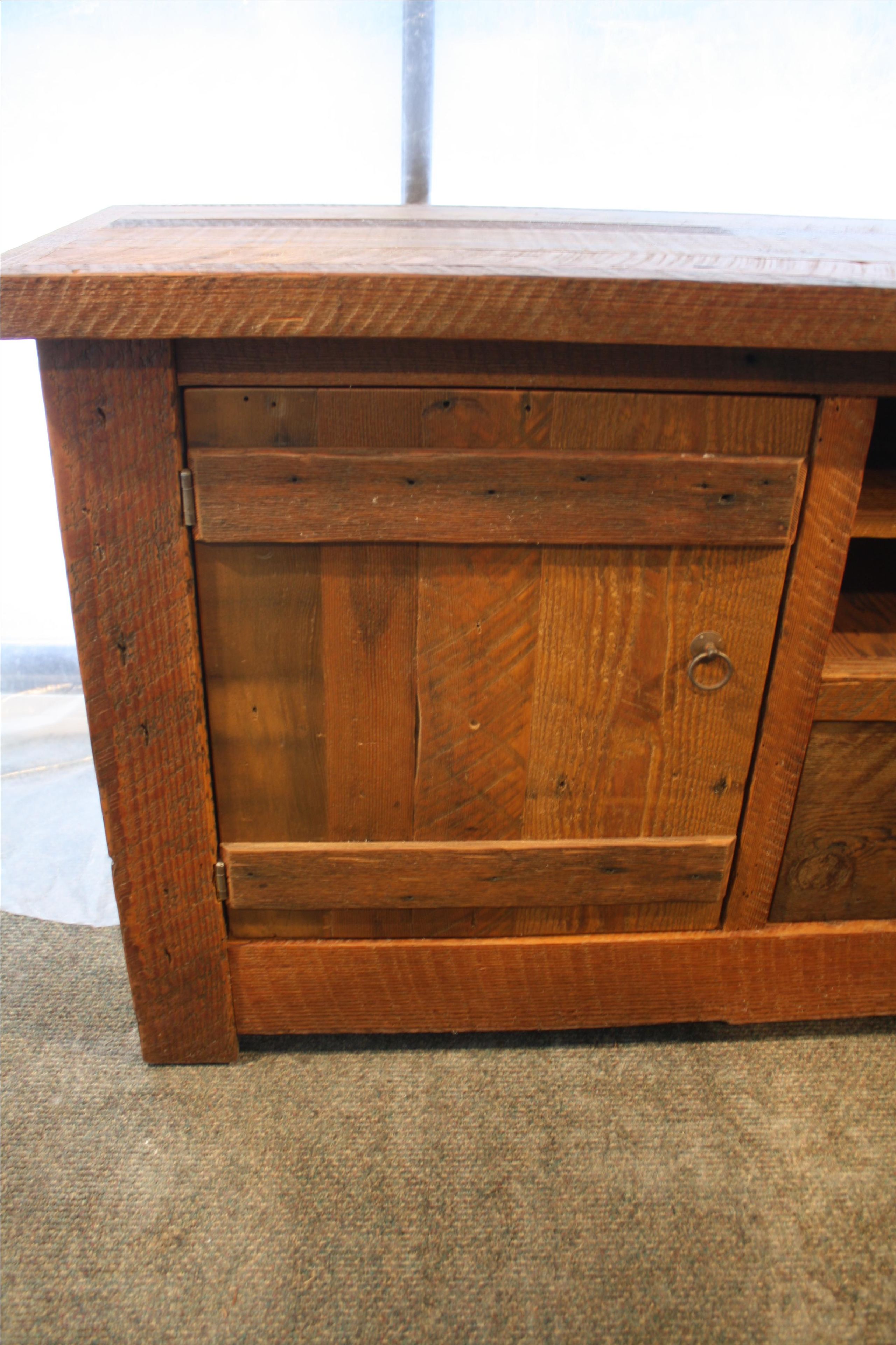 Rustic Reclaimed Barnwood Media / Entertainment Console 4 