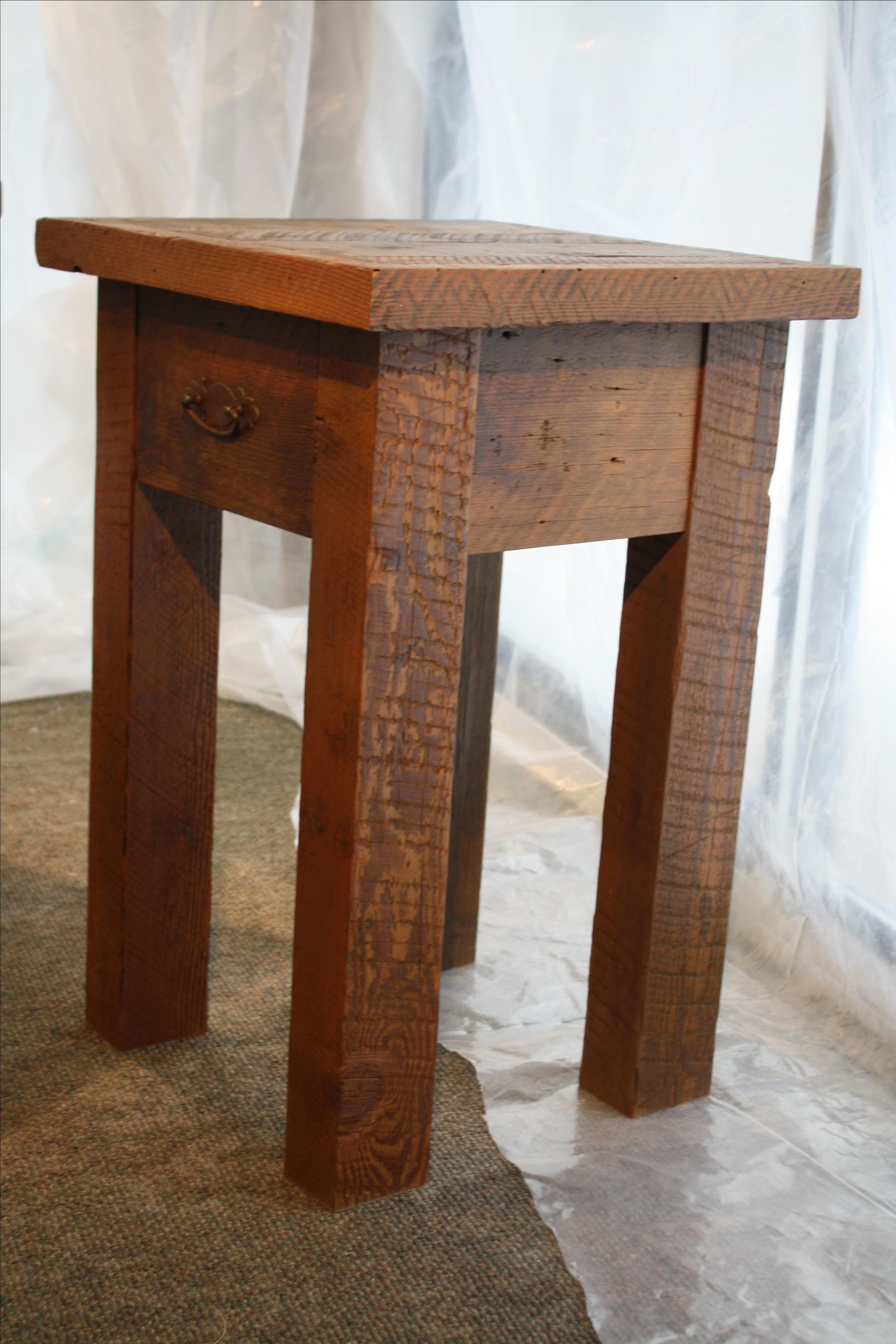 Rustic Reclaimed Barnwood End Table / Nightstand