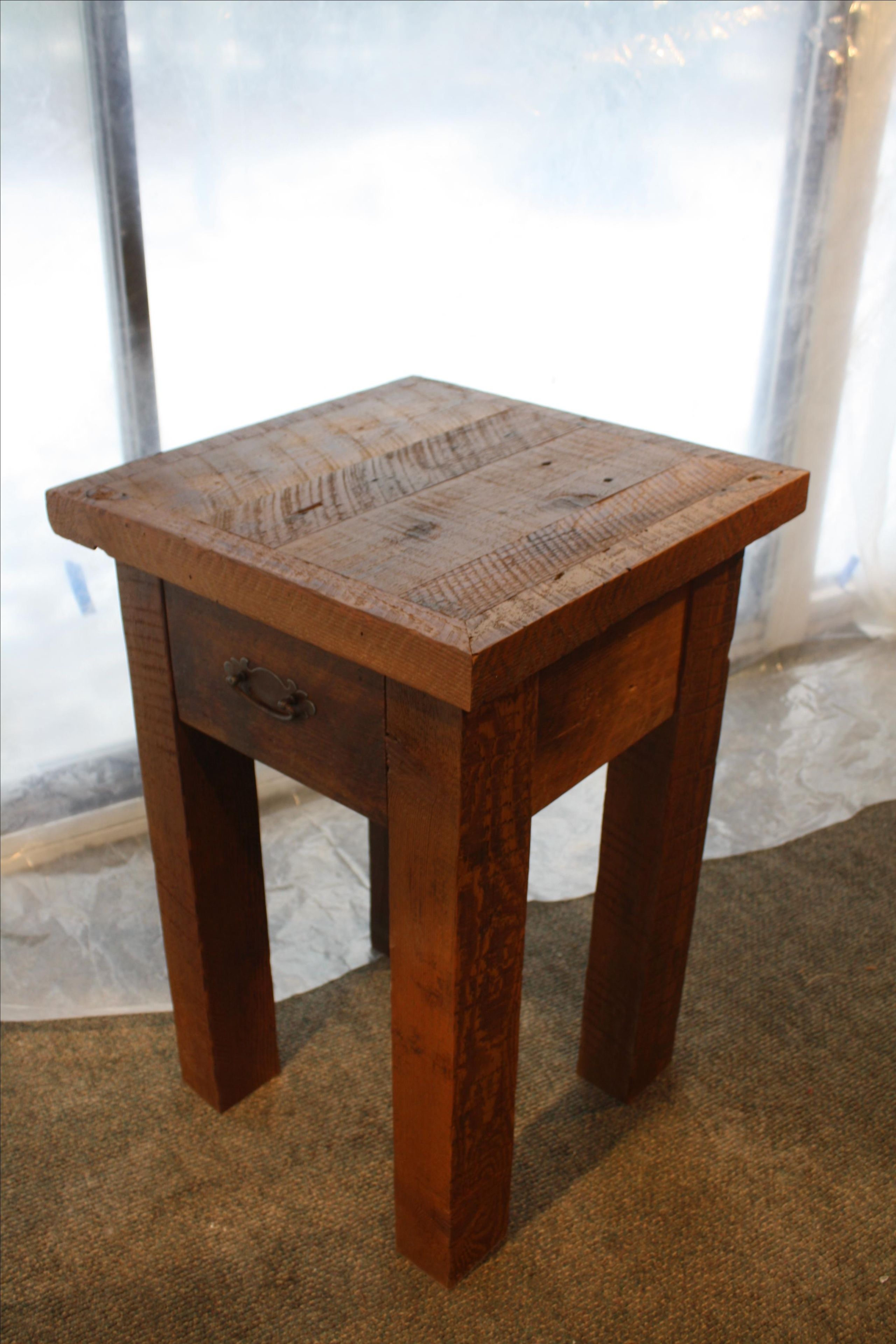 Rustic Reclaimed Barnwood End Table / Nightstand 3