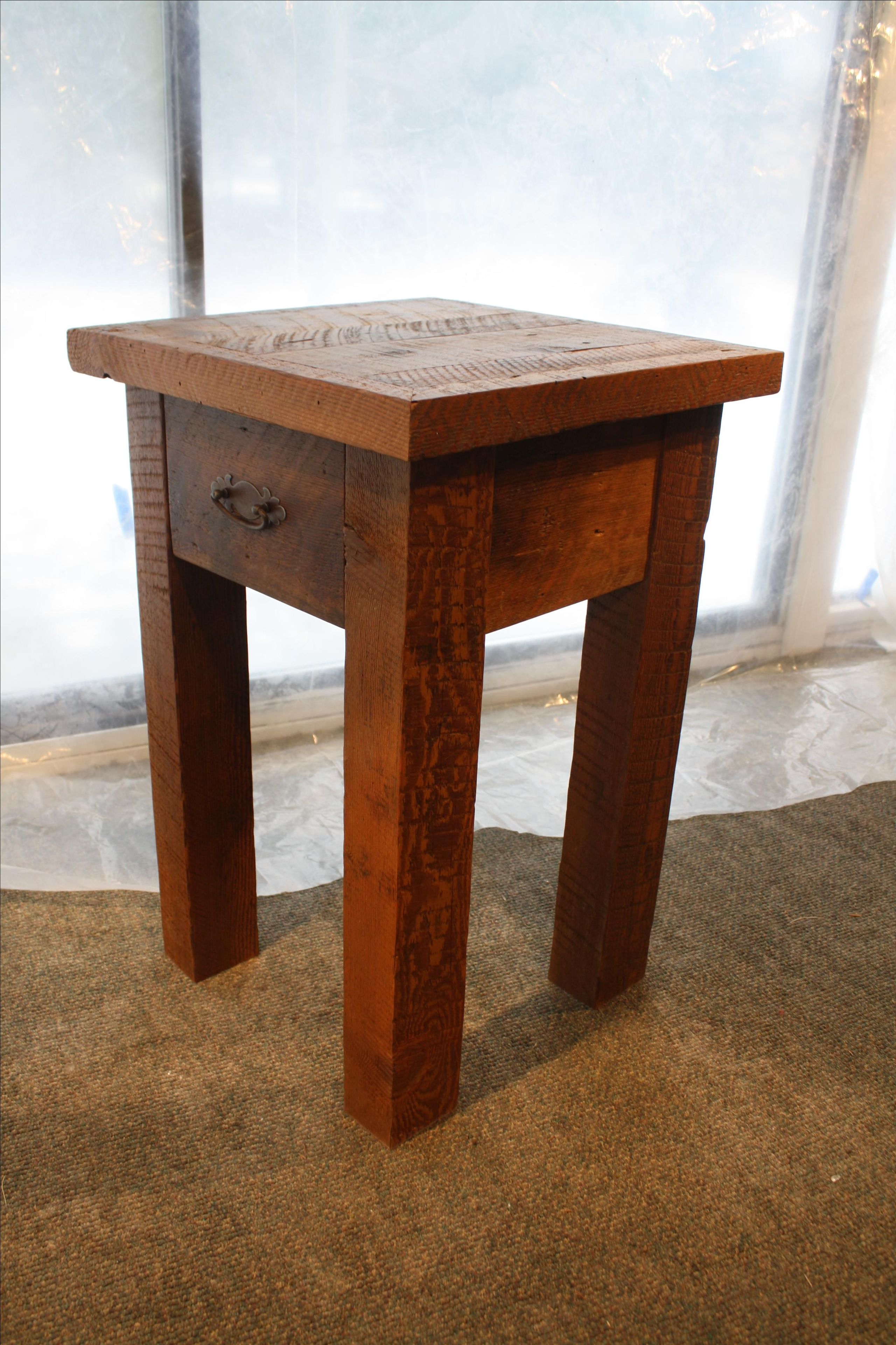 Rustic Reclaimed Barnwood End Table / Nightstand 4