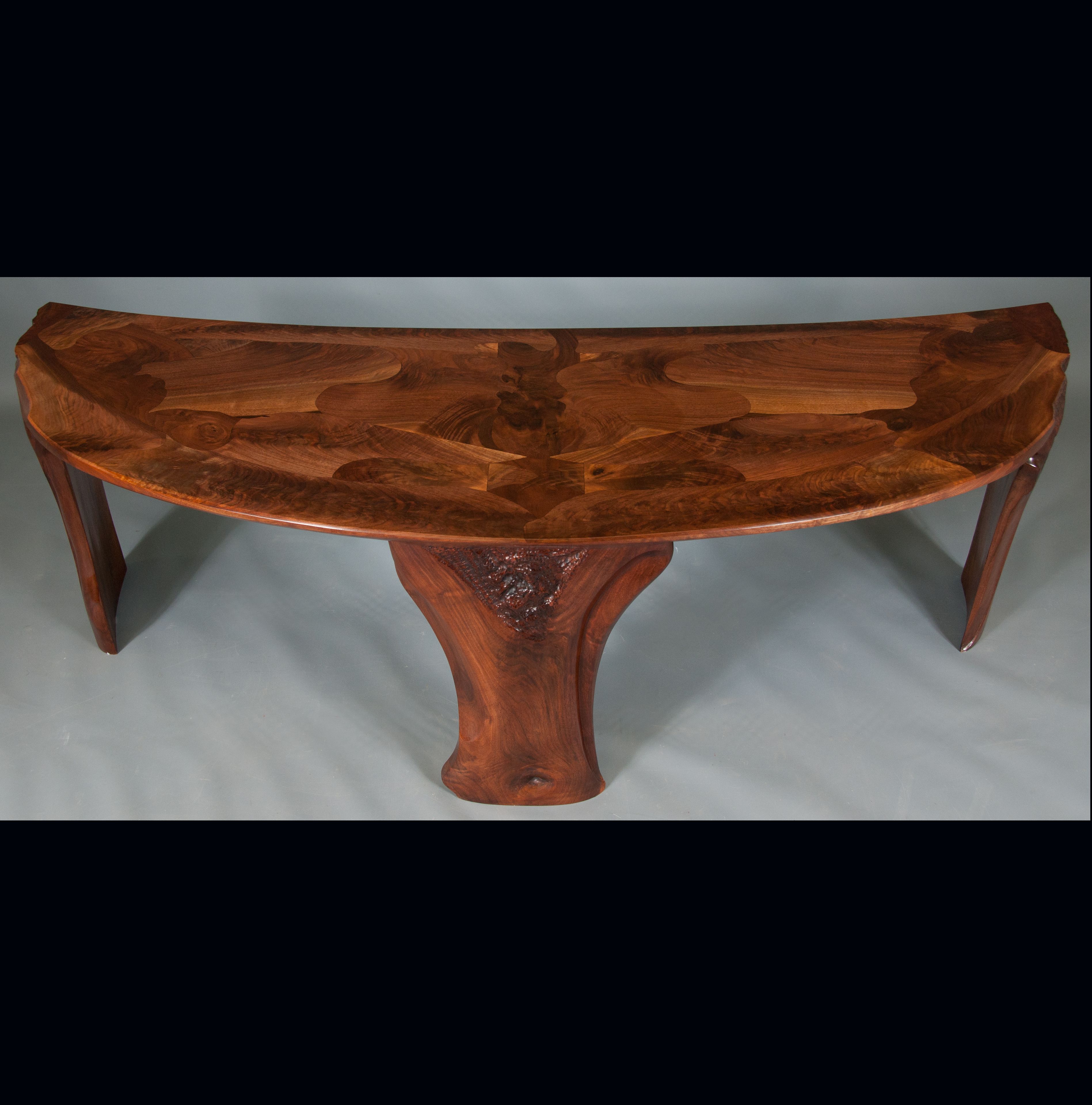 Abstract Organic Expressionism In Furniture™ Walnut Coffee Table With Matching End Tables 4