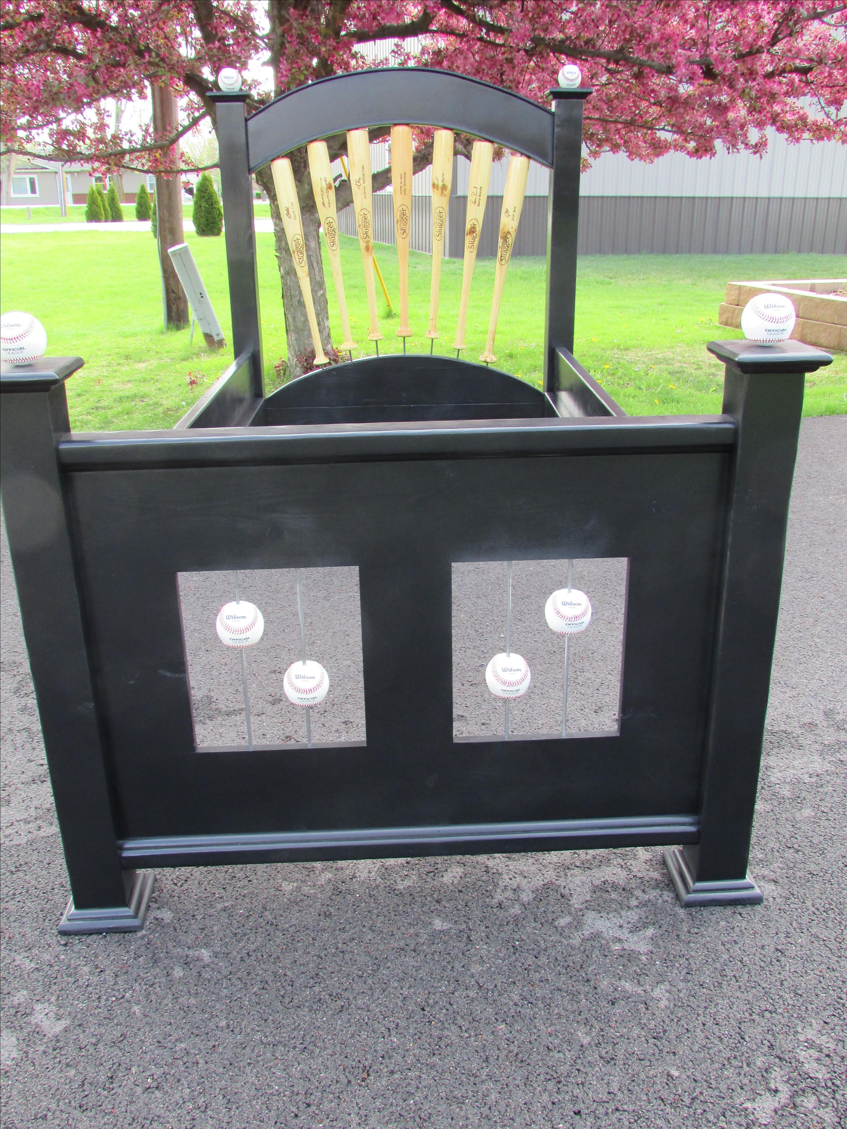 Baseball Theme Bed With Customized Bats 3 
