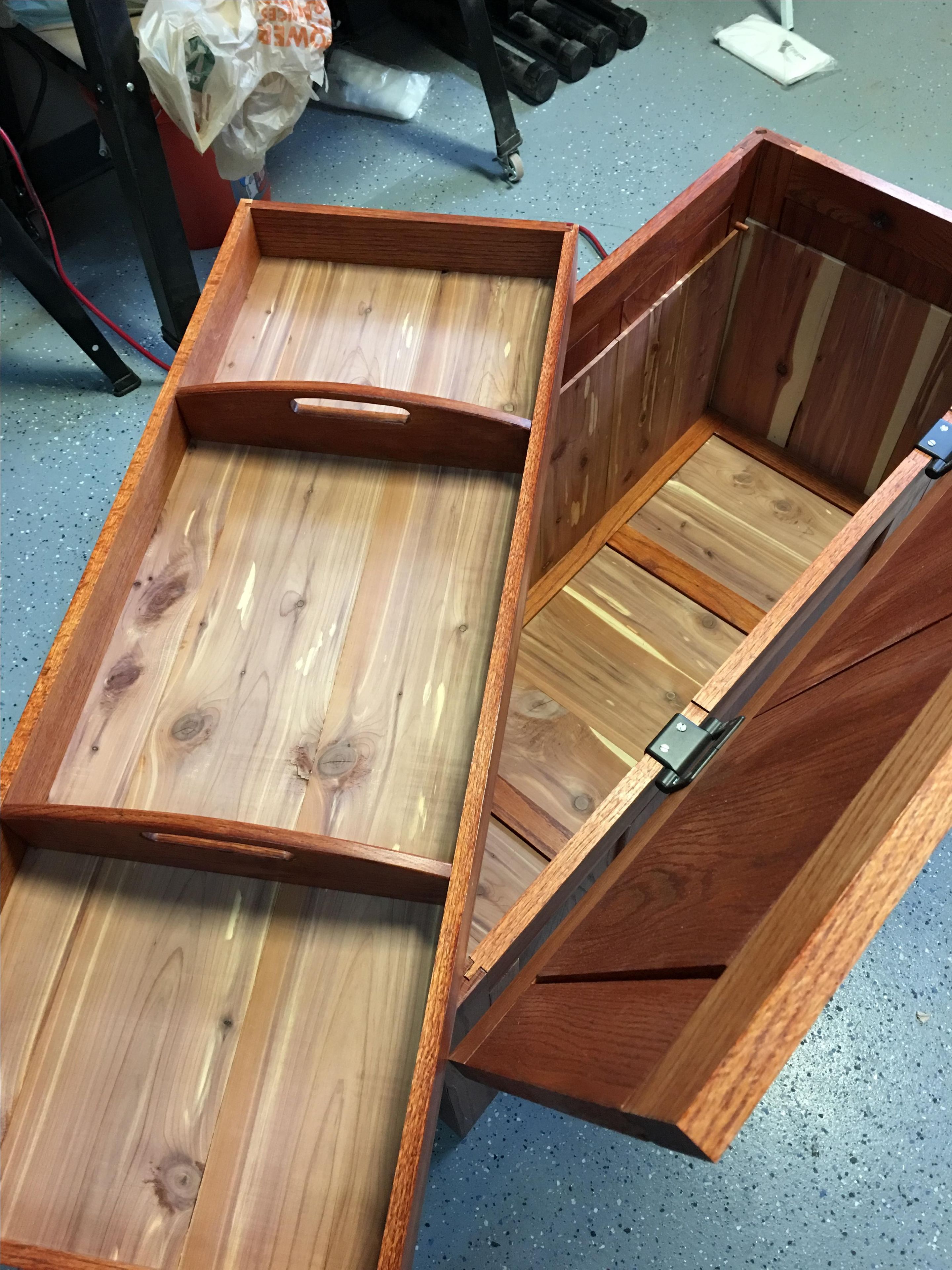 Solid Oak Cedar Chest W/ Removable Tray 2 