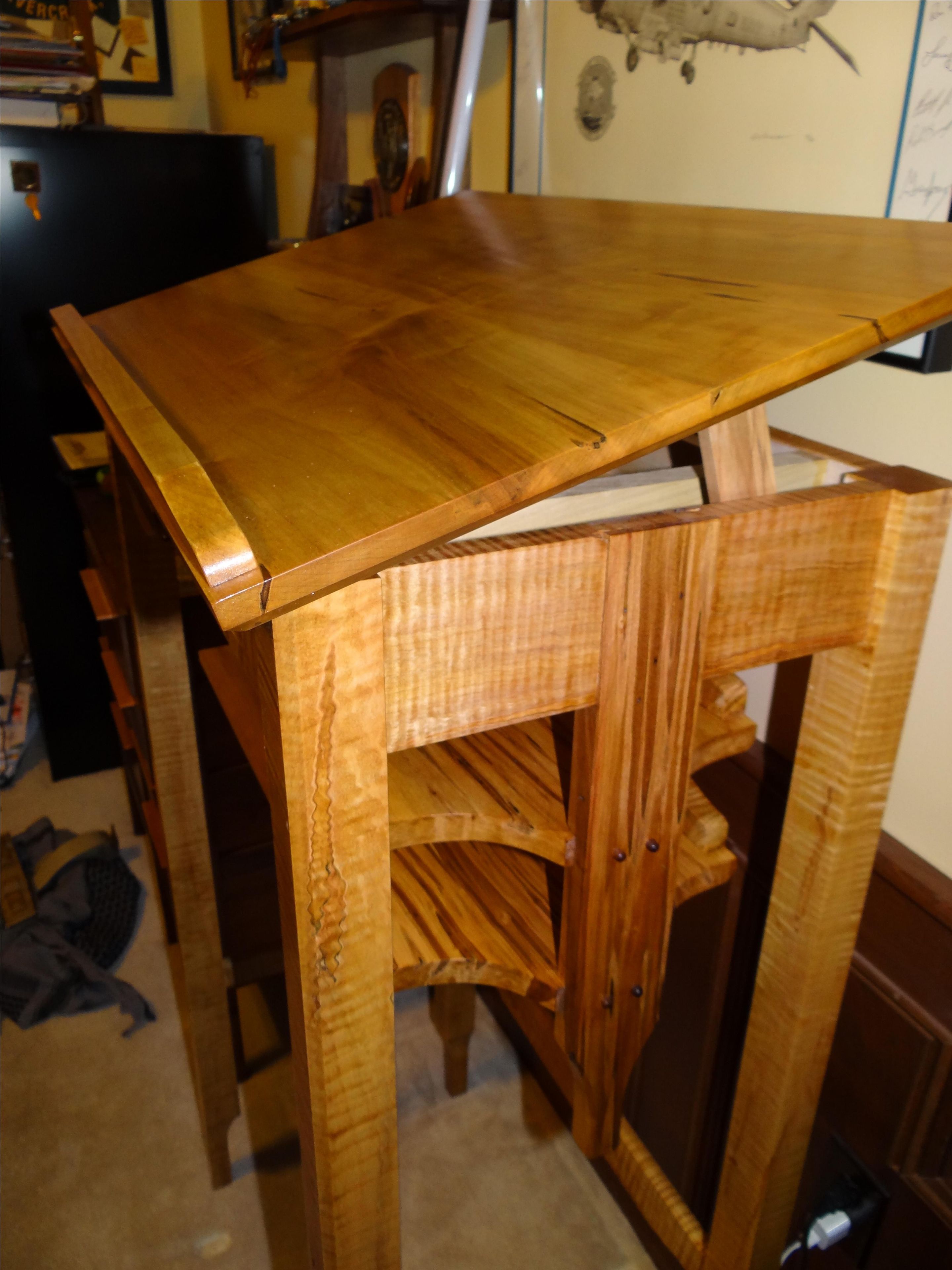 Standing Desk In Curly Maple 3 