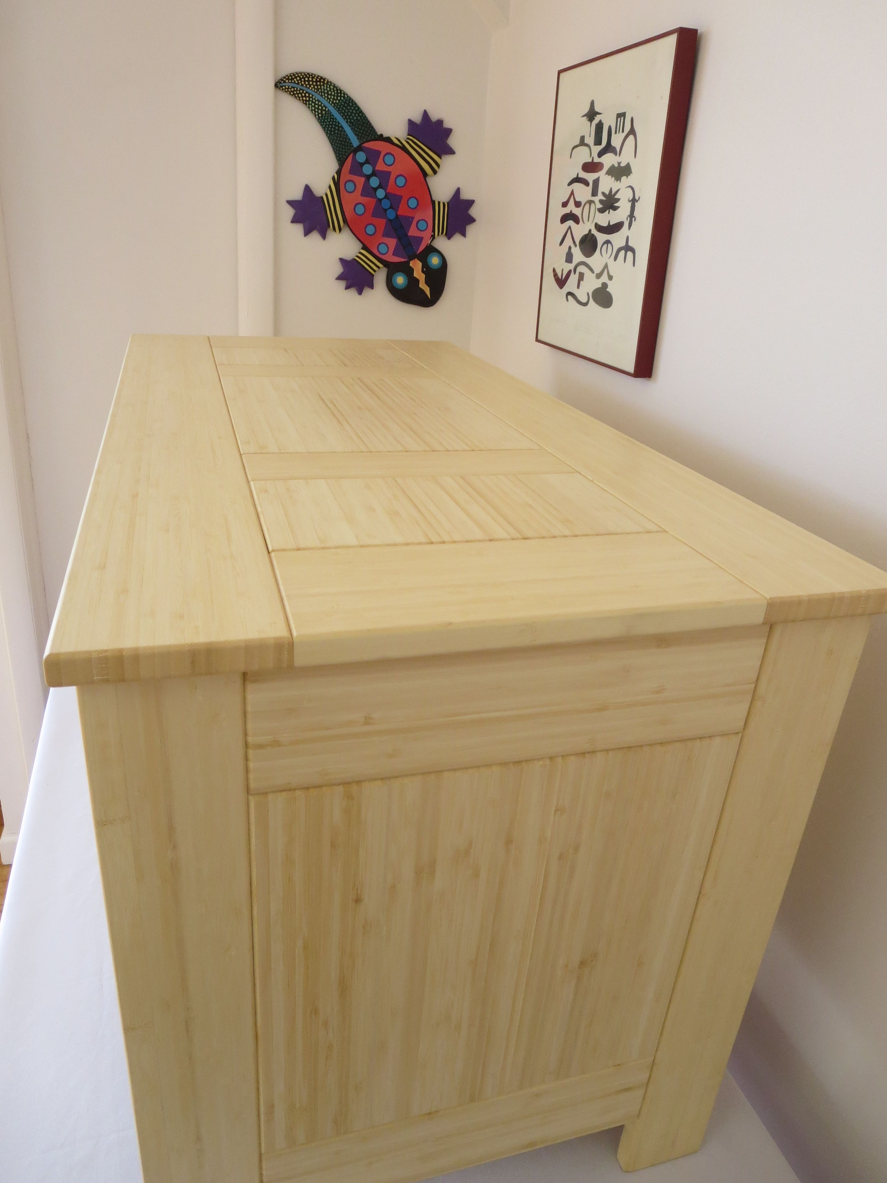 Solid Bamboo, Paneled Blanket Chest. 3 