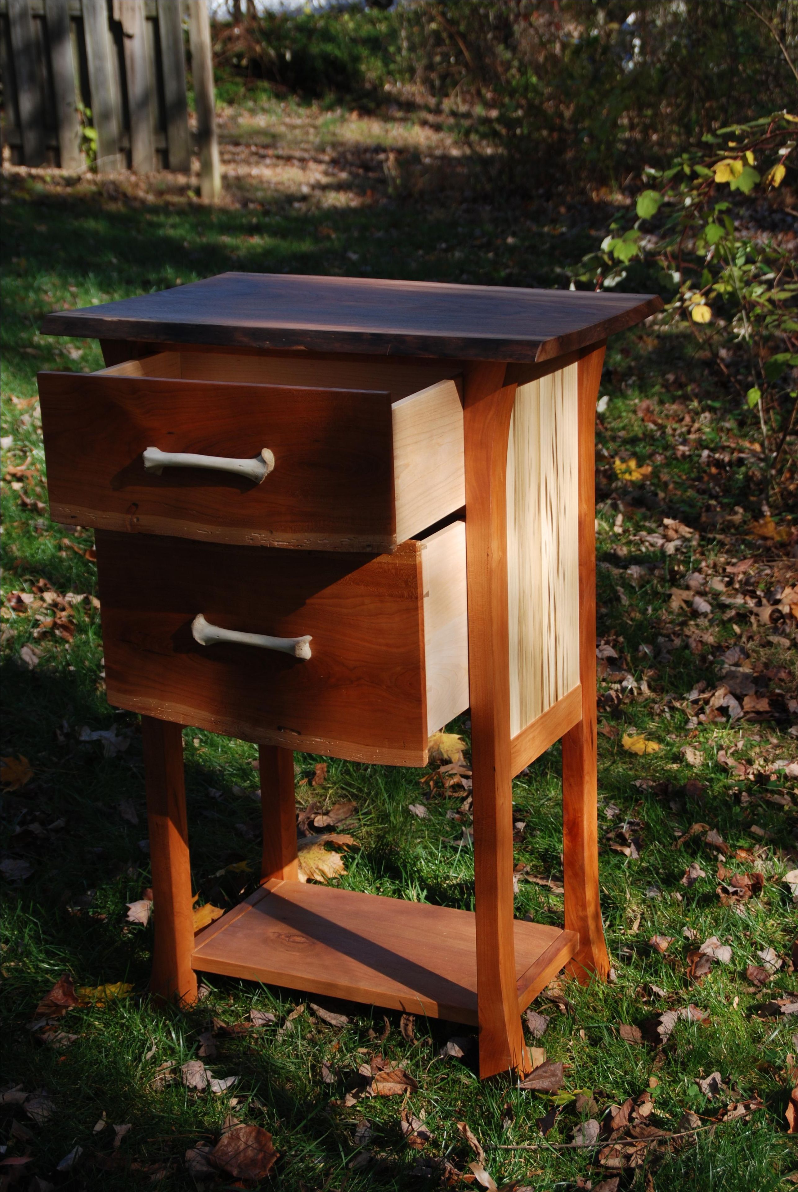 Bone And Salvaged Wood End Table 2