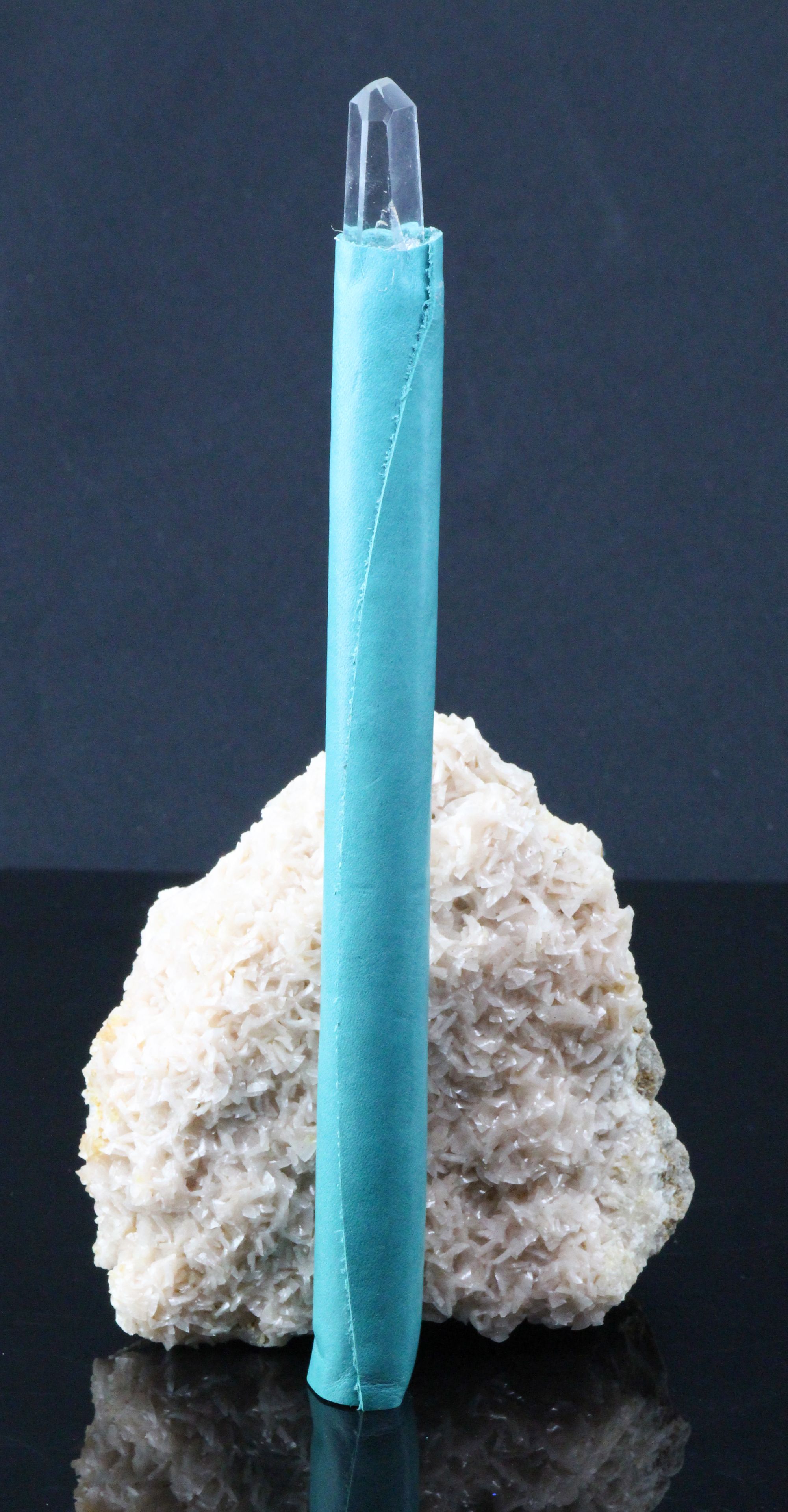 Lemurian Quartz Point, Selenite, Healing Wand, Turquoise 3