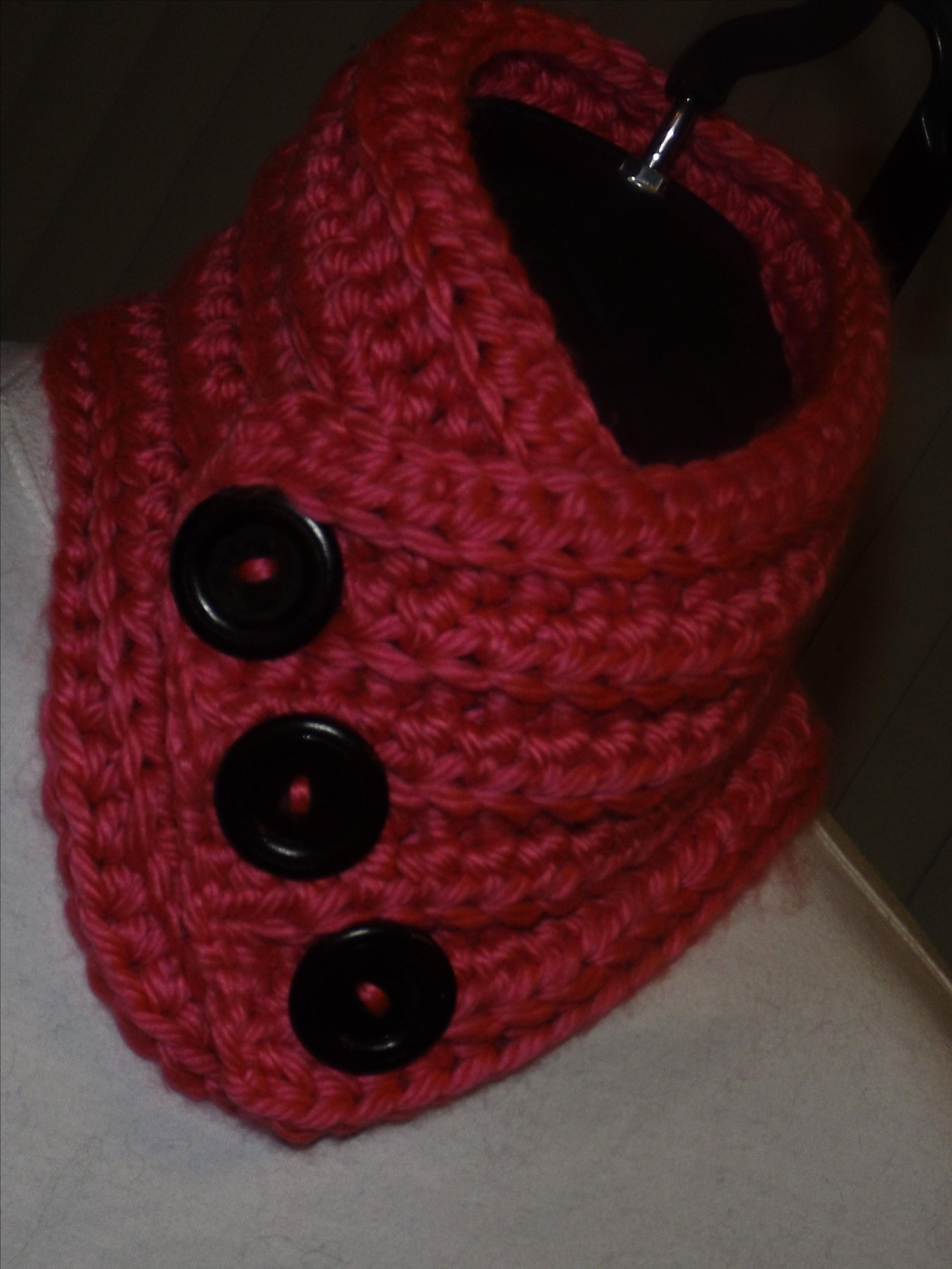 Pink Button Neck Warmer 6 