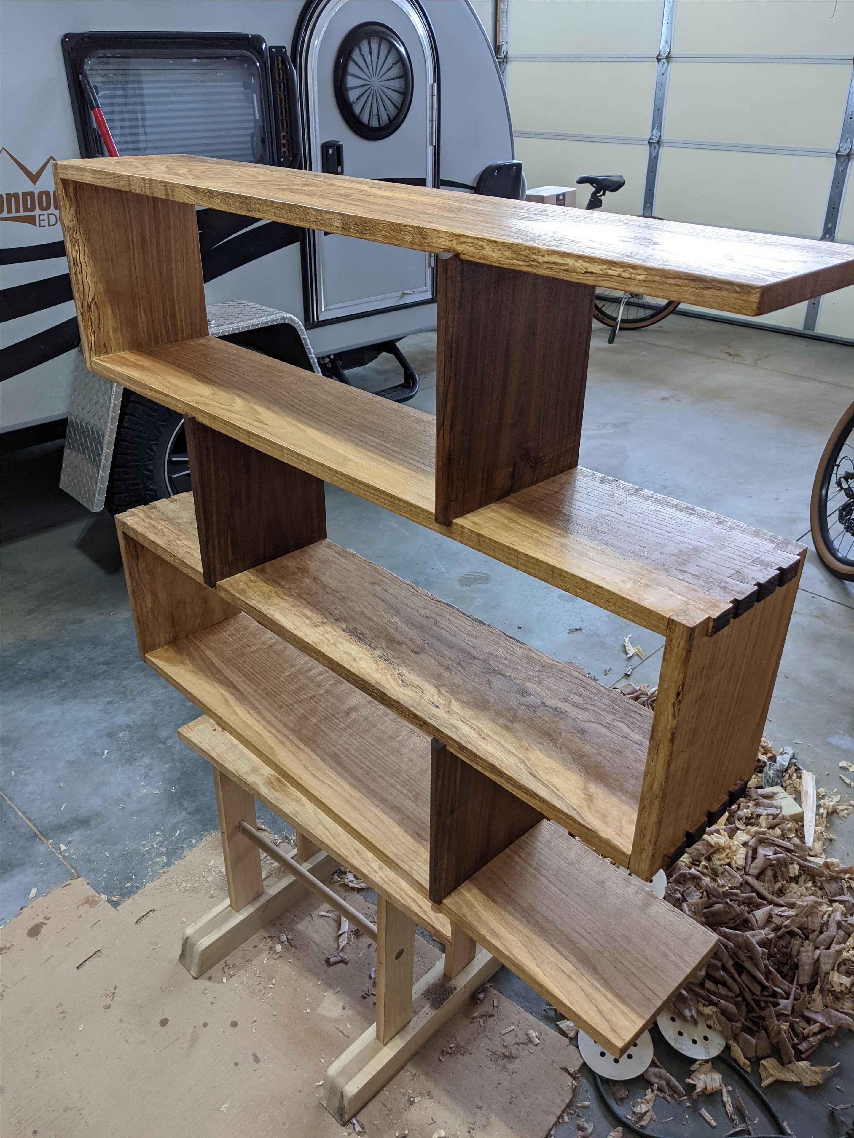 Oak And Walnut Bookshelf