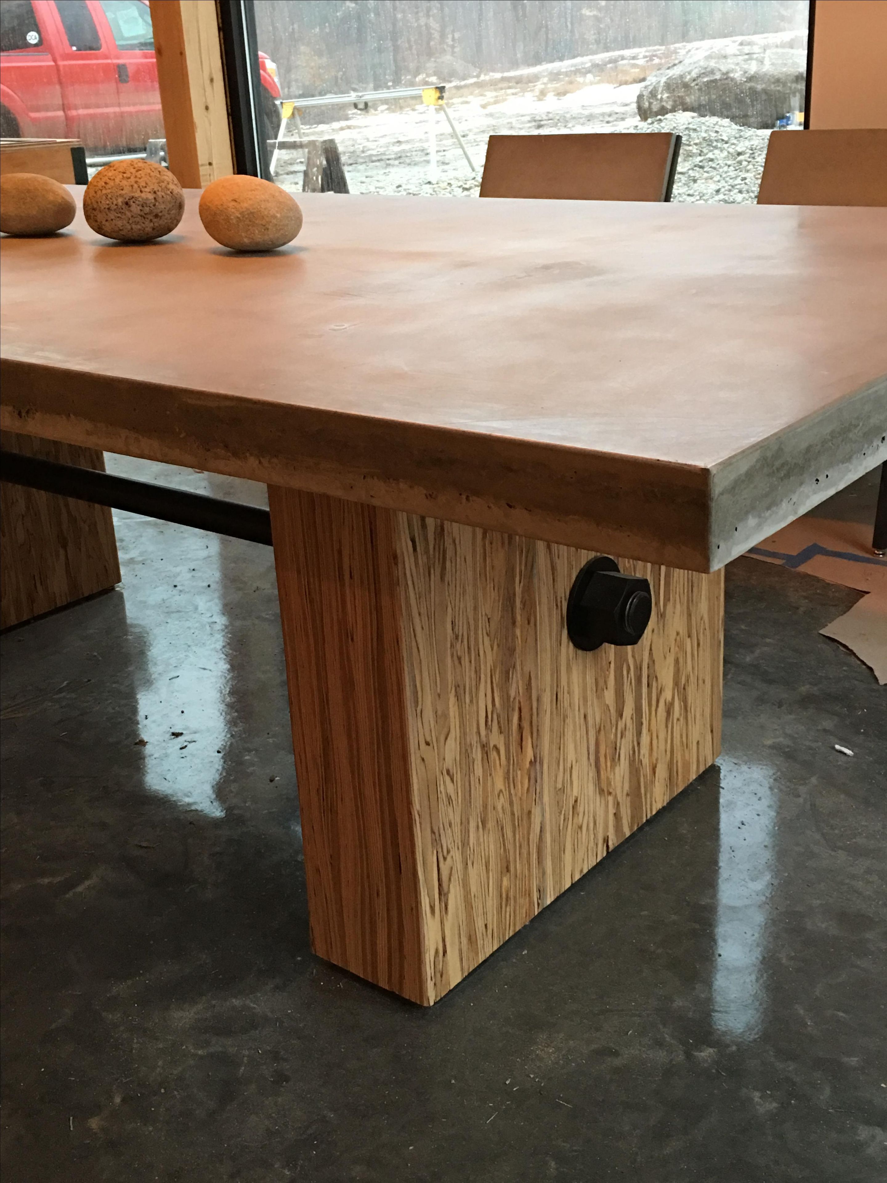 Custom Concrete, Steel & Wood Conference Table. 3 
