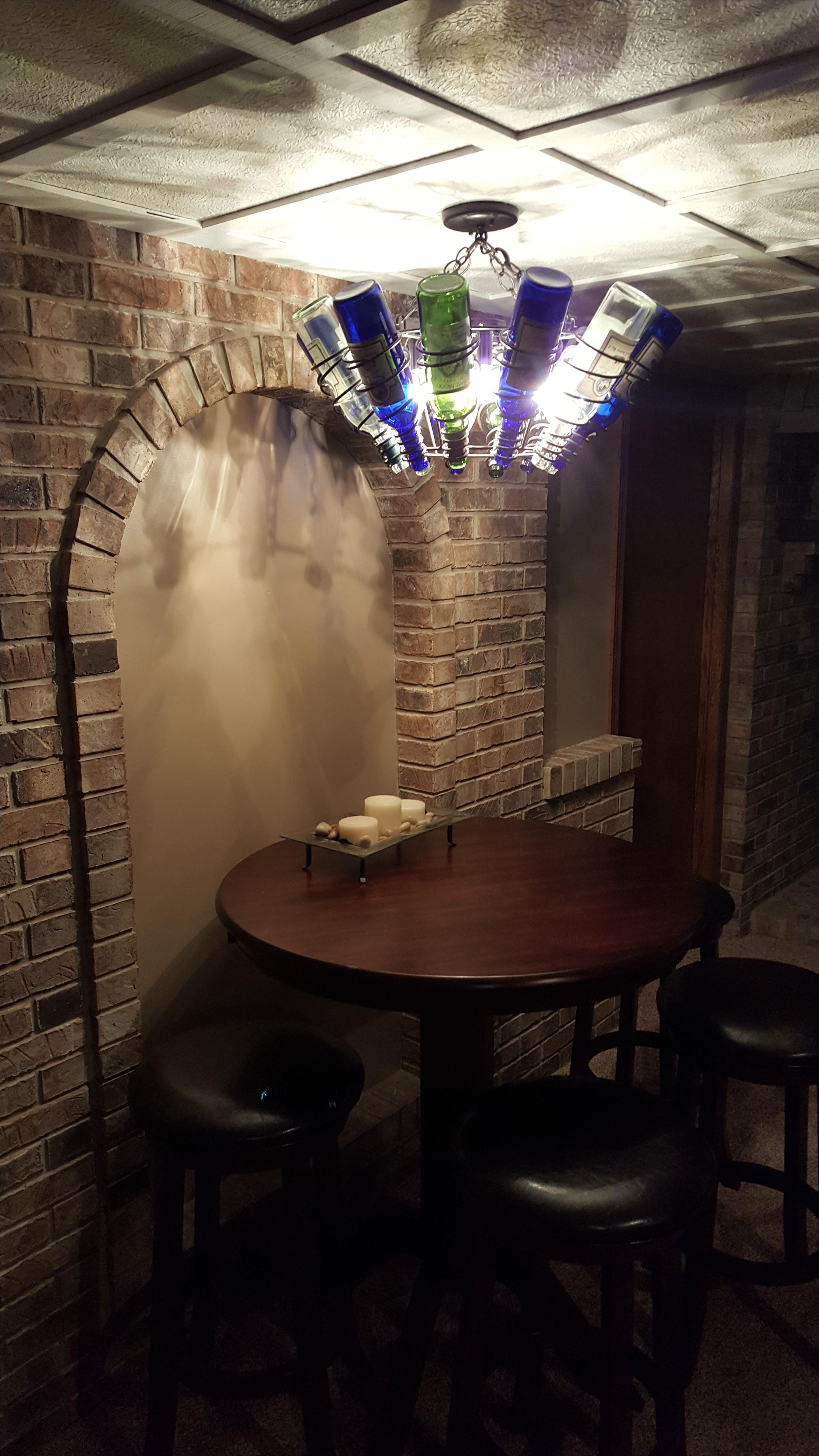 Wine Bottle Chandelier