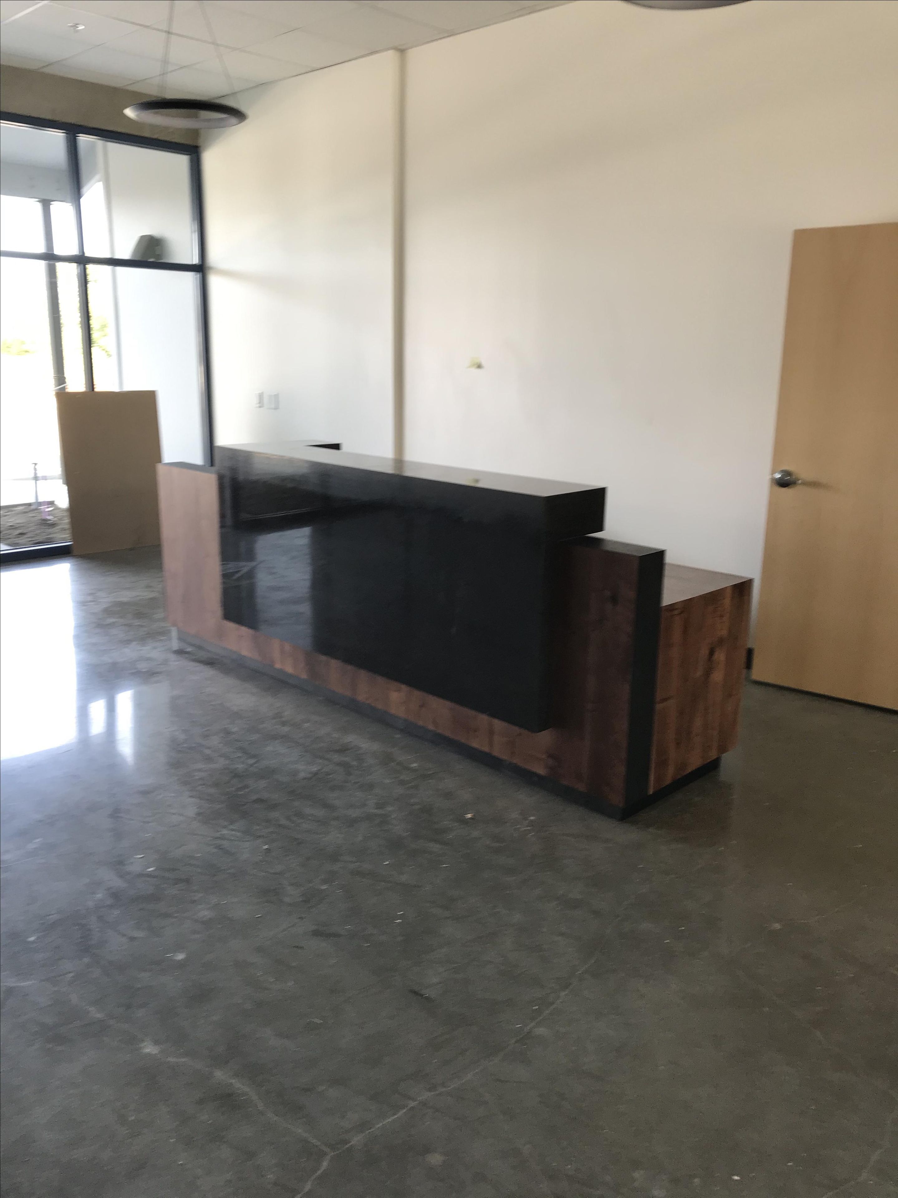 Walnut Steel And Granite Reception Desk 2 