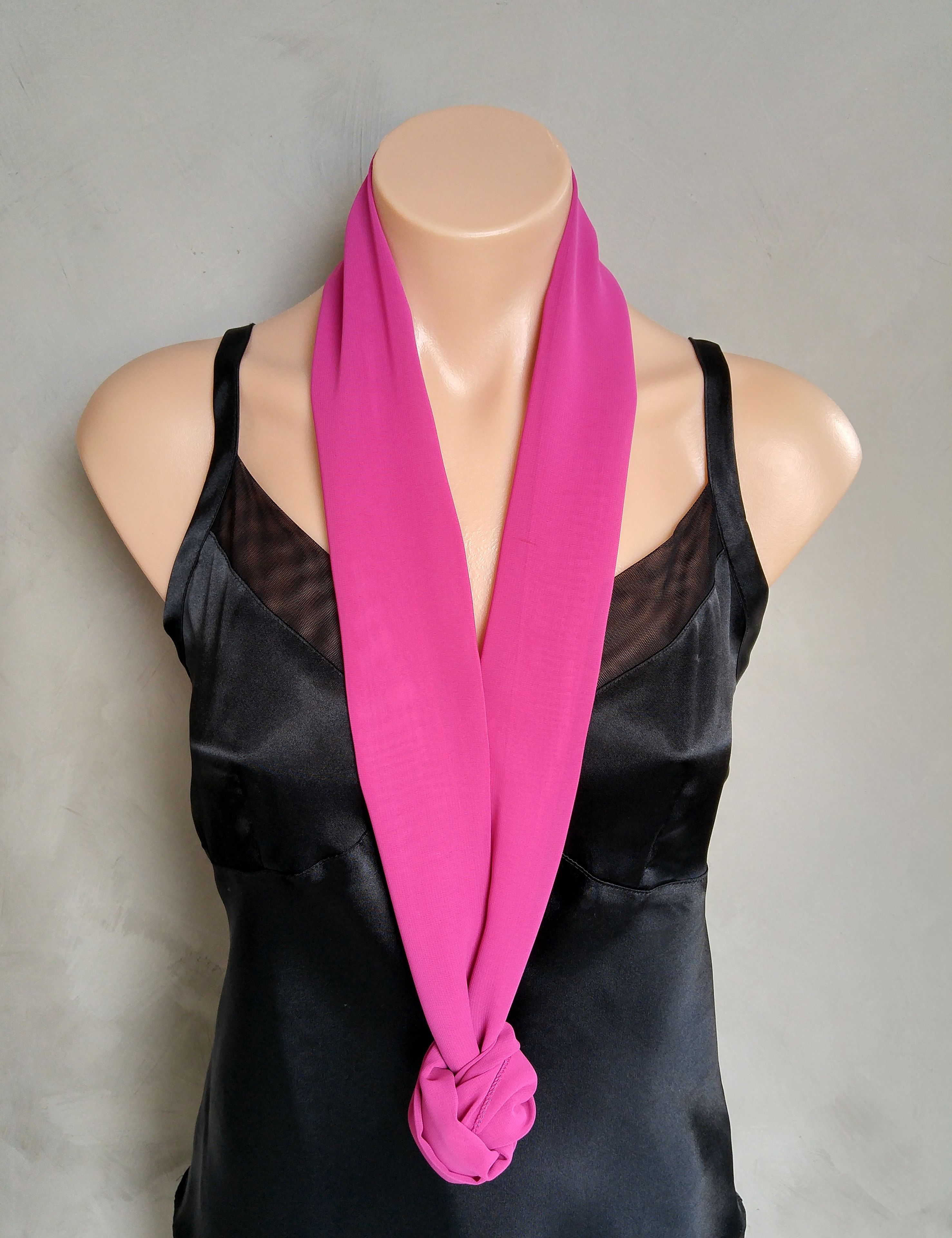 Fushia Chiffon Scarf 3 