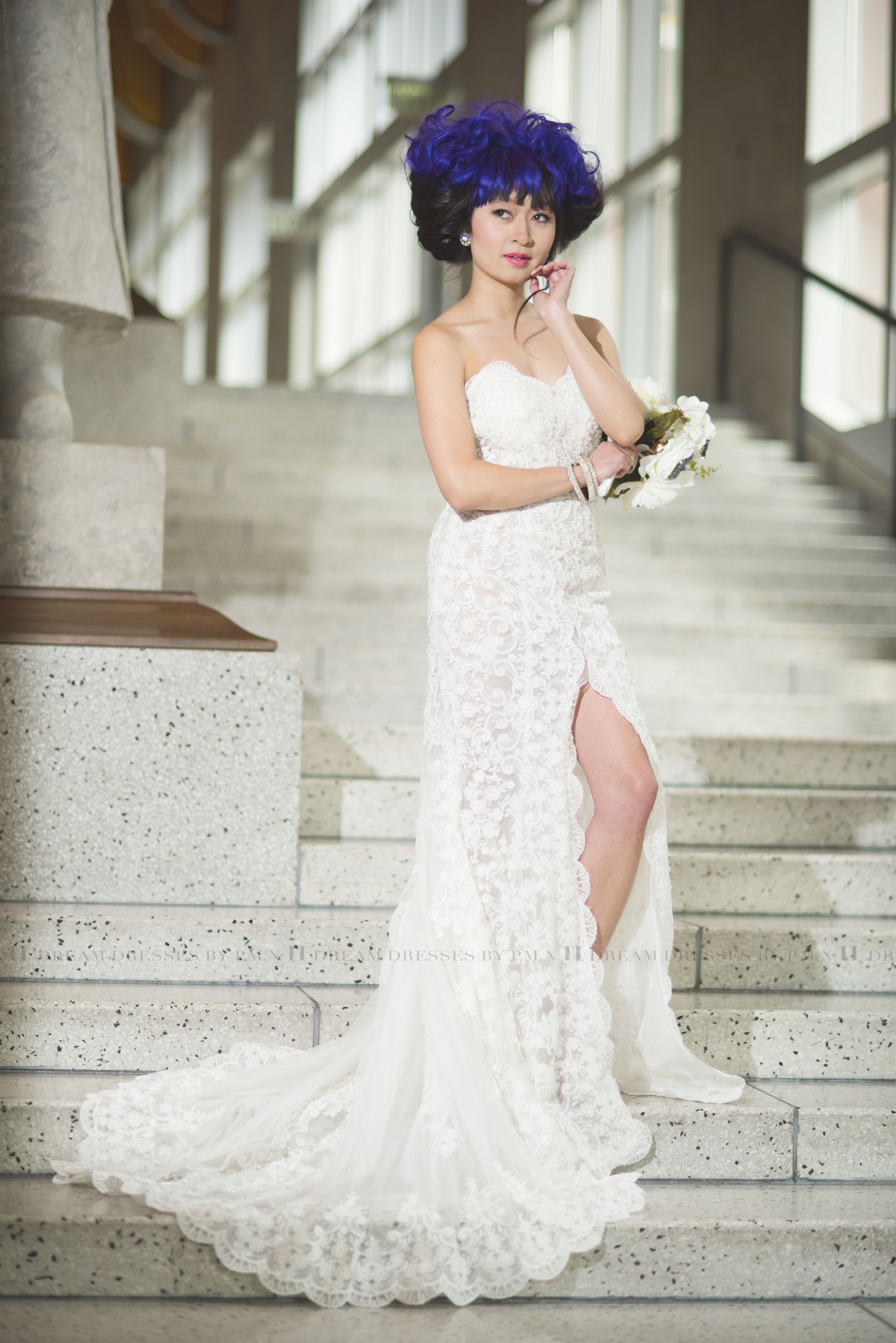 Custom Made Couture Split Fit-N-Flare Wedding Dress-Sheer Back (Style # Juliet Pb137)-Made To Order 5 