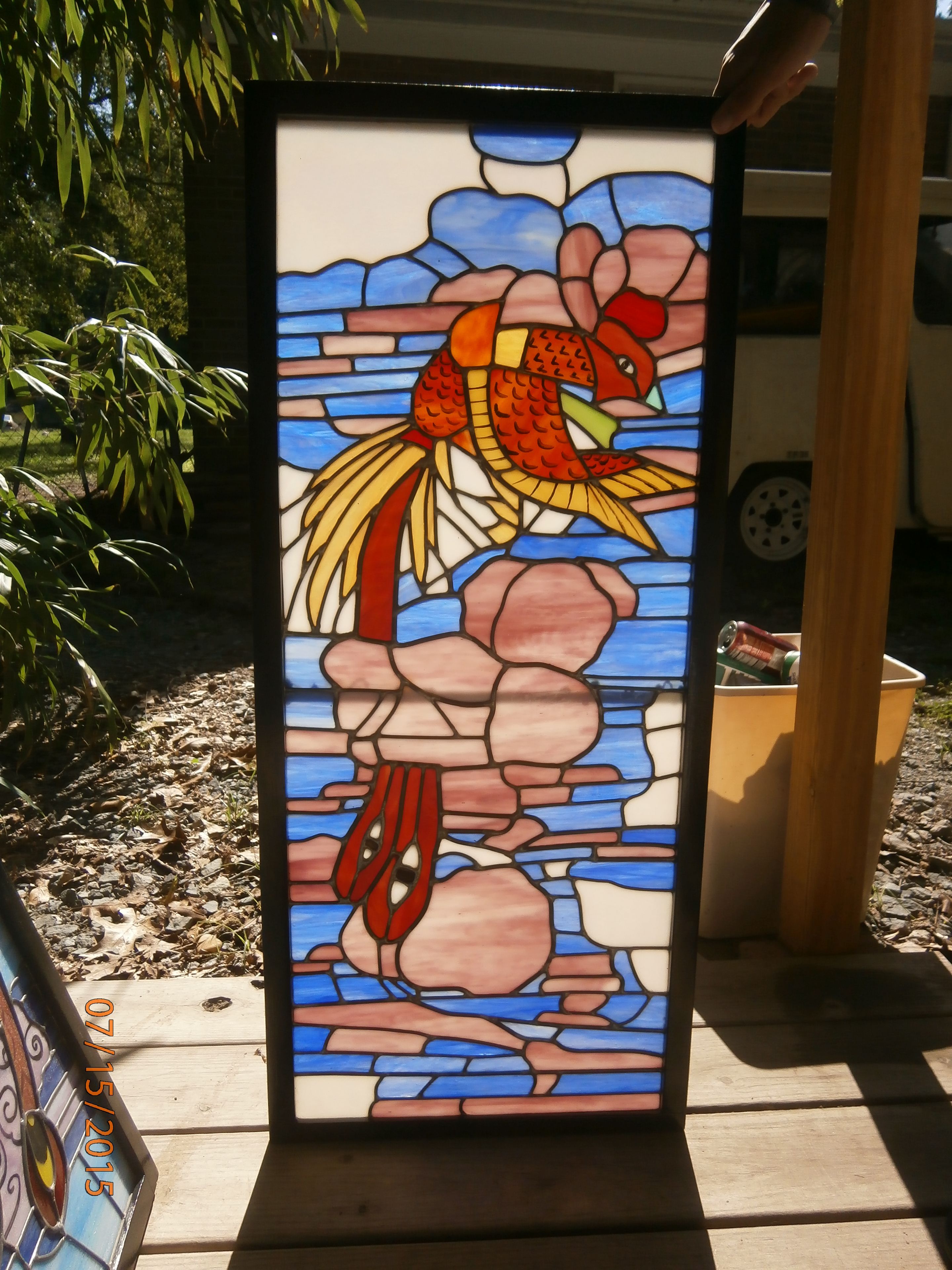 Four Panels Stained Glass Room Screen By July 30 3
