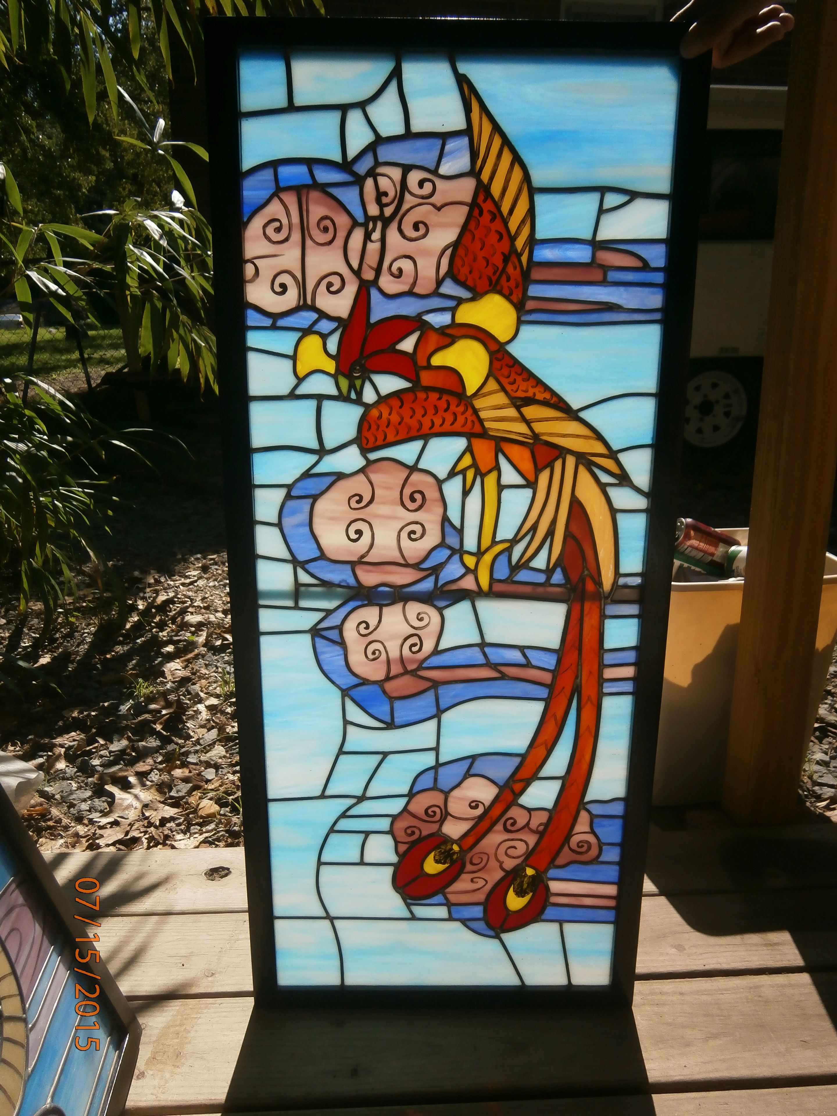 Four Panels Stained Glass Room Screen By July 30 4