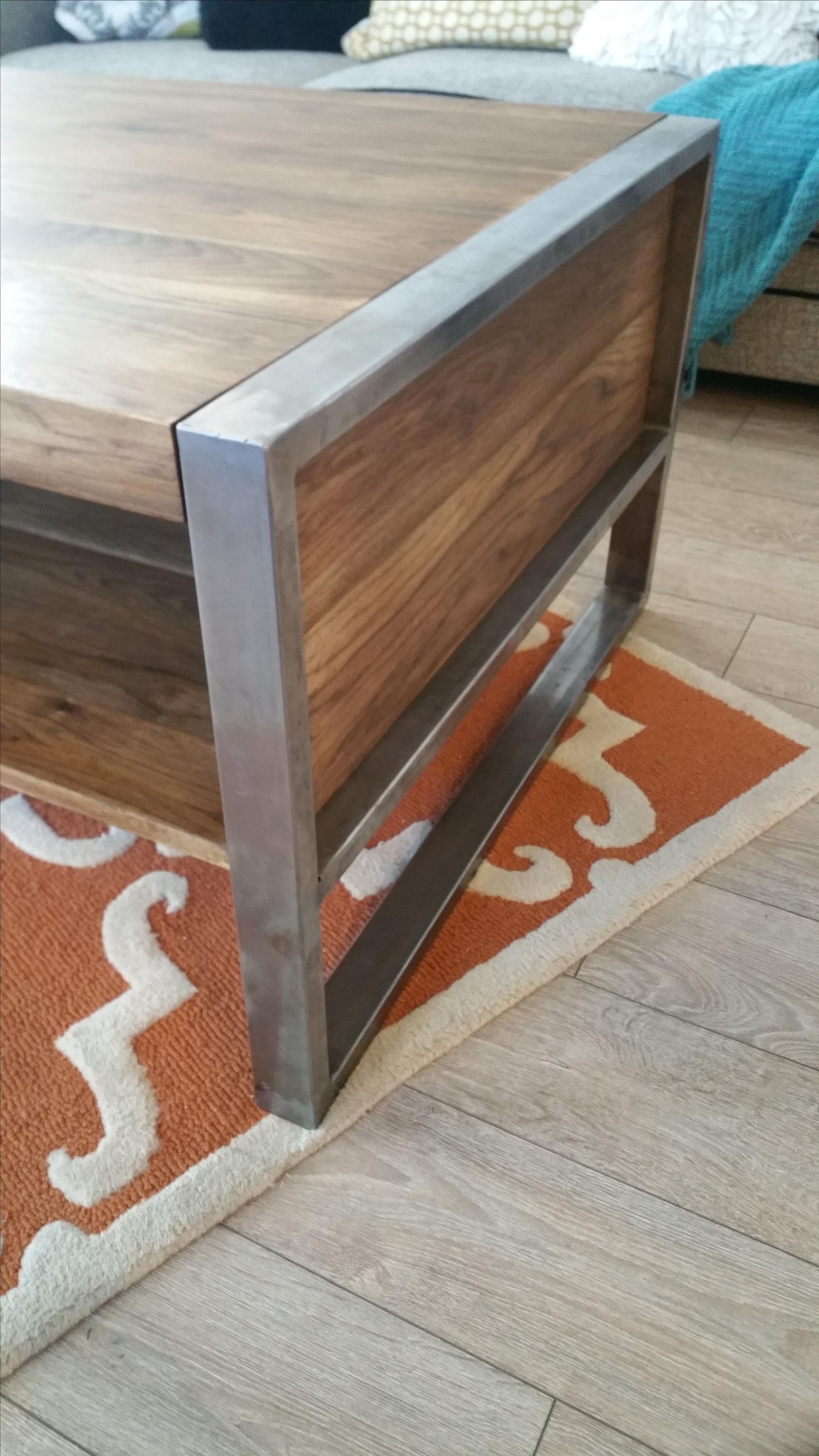 Pickled Pecan & Steel Coffee Table 3