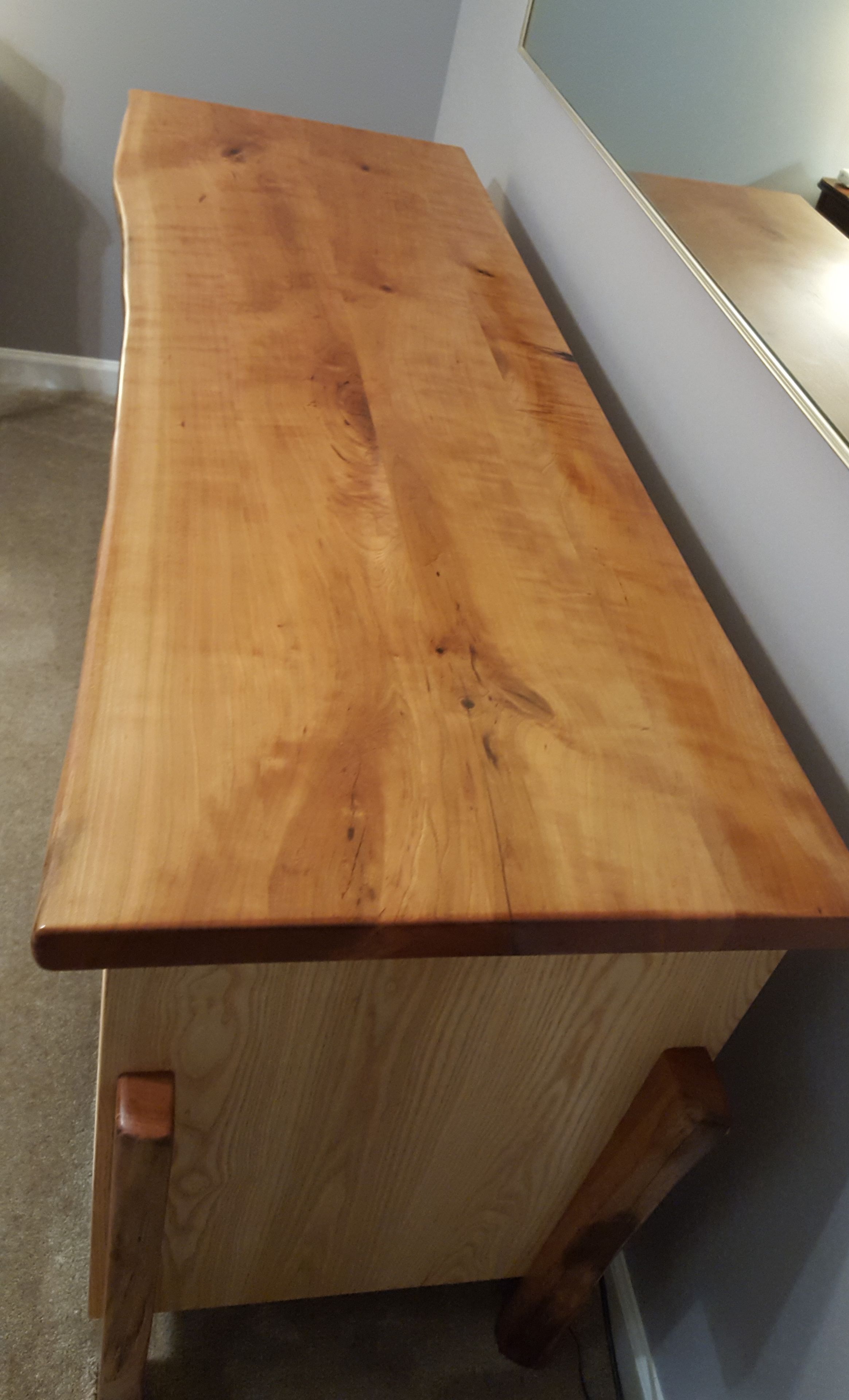 Six Drawer Dresser With Cherry Live Edge Top 2