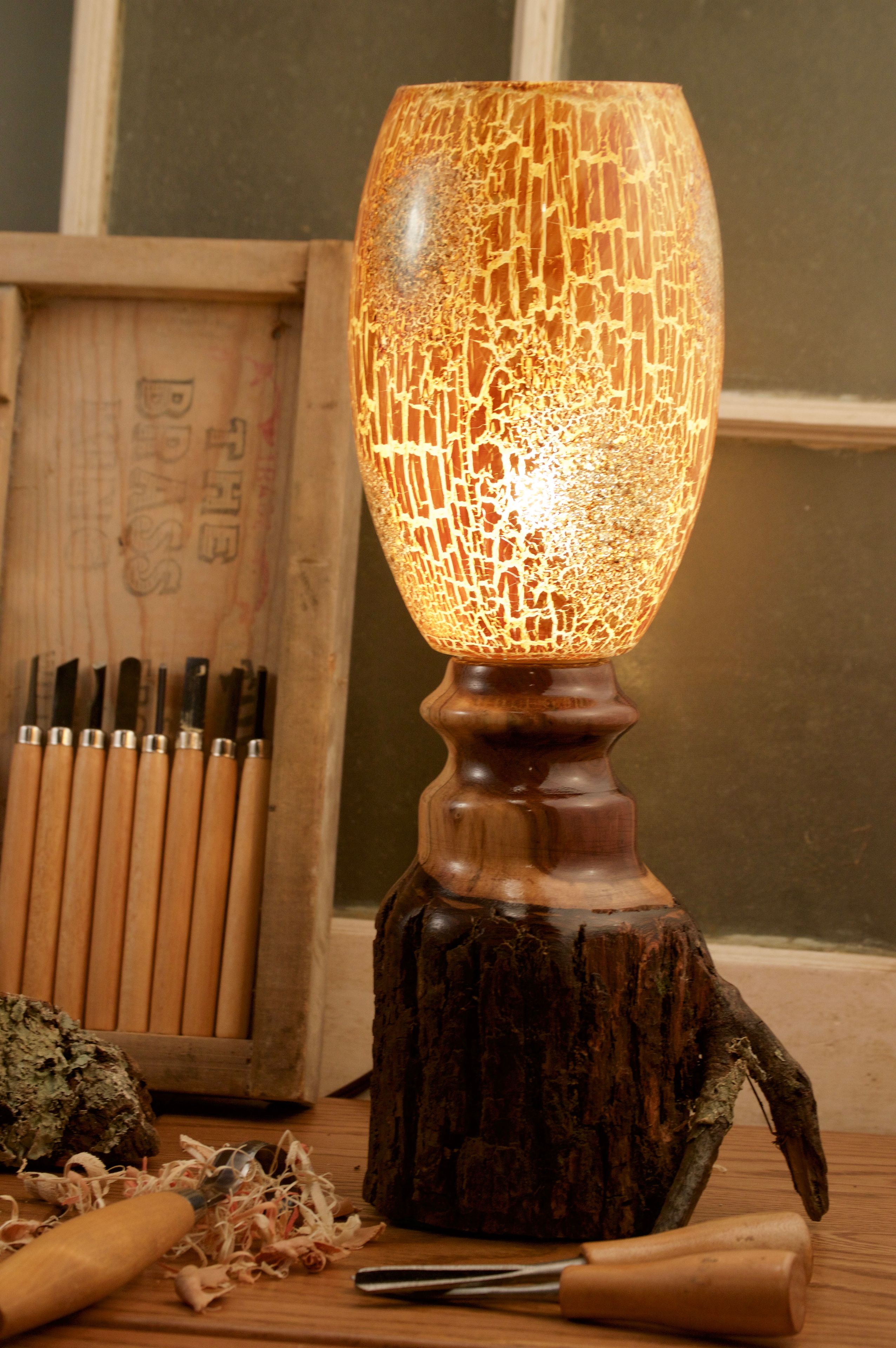 Natural Rustic Walnut Lamp 3 