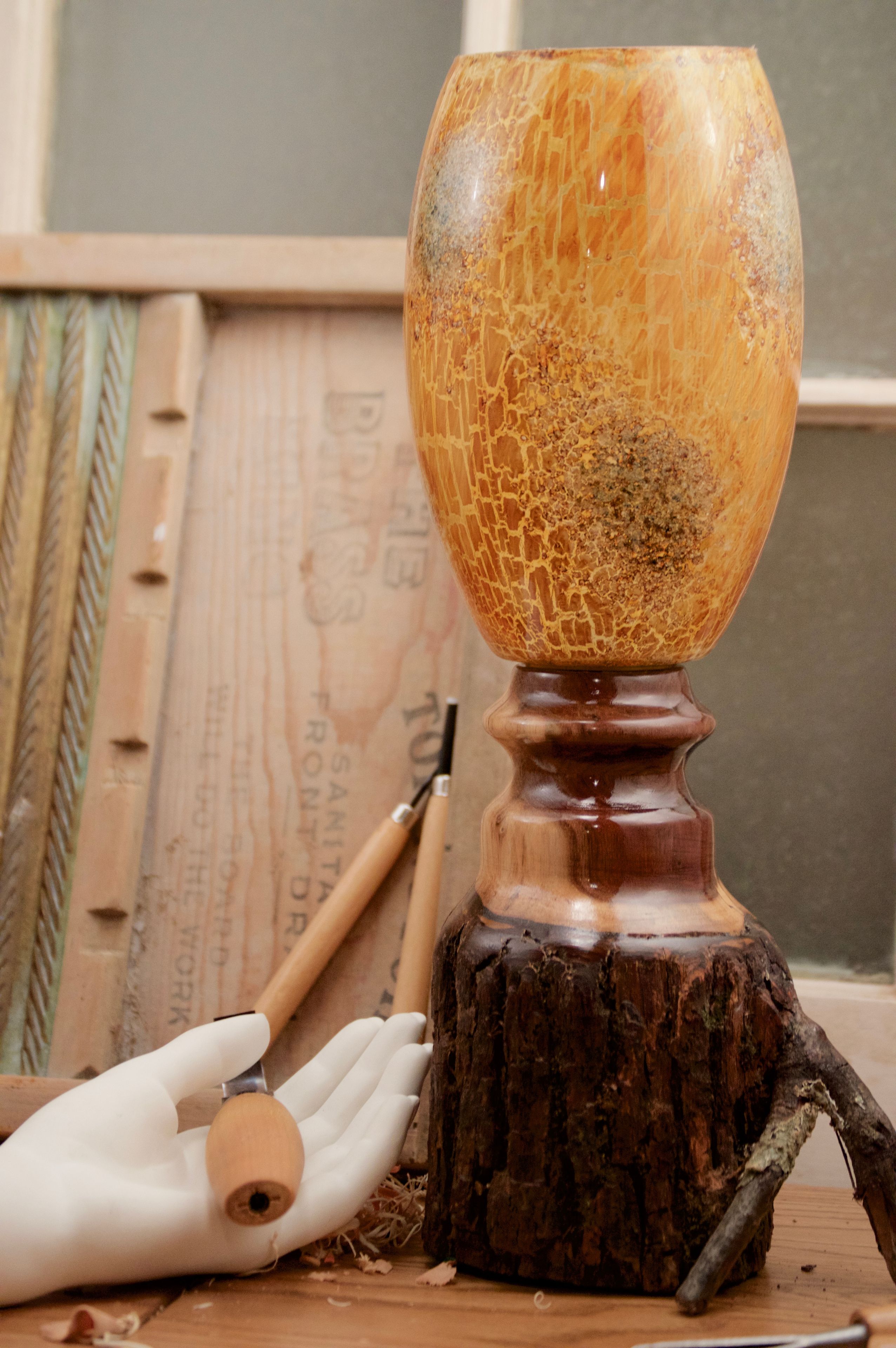 Natural Rustic Walnut Lamp 4 