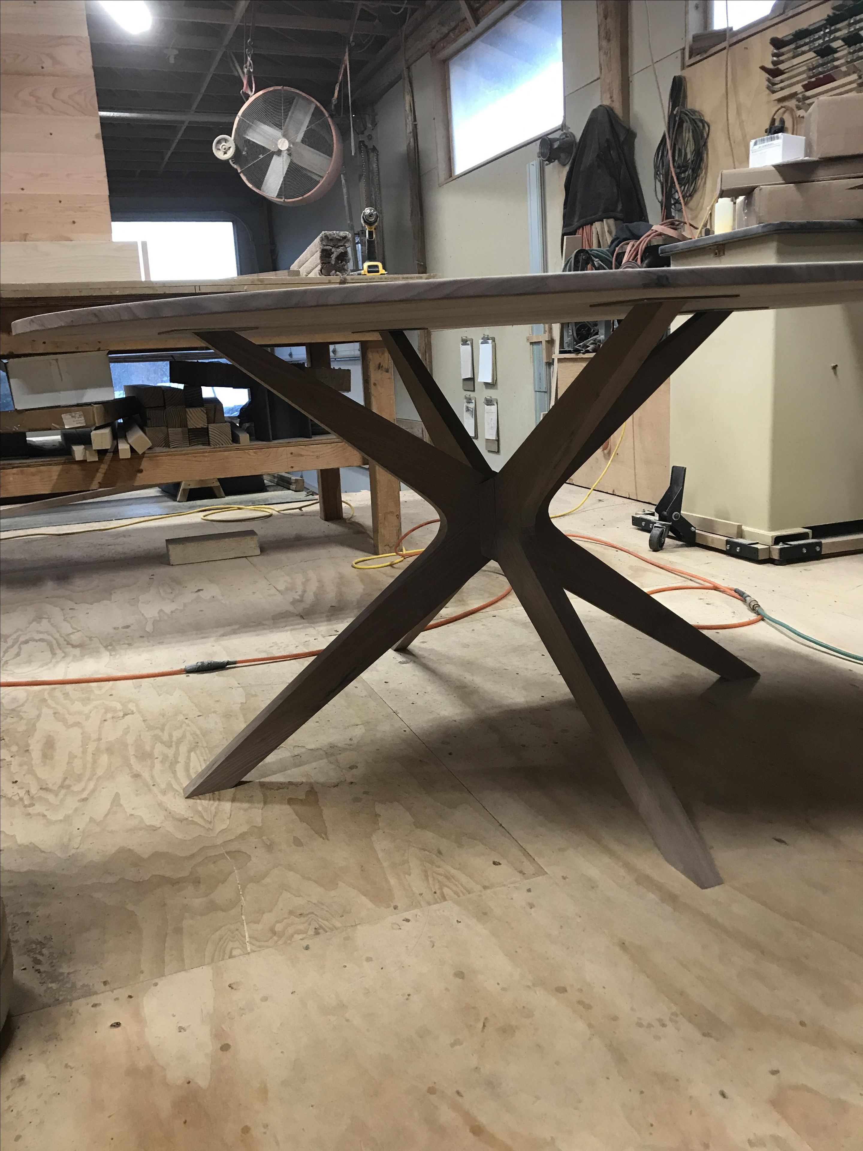 Mid Century Walnut Round Dining Table 3 
