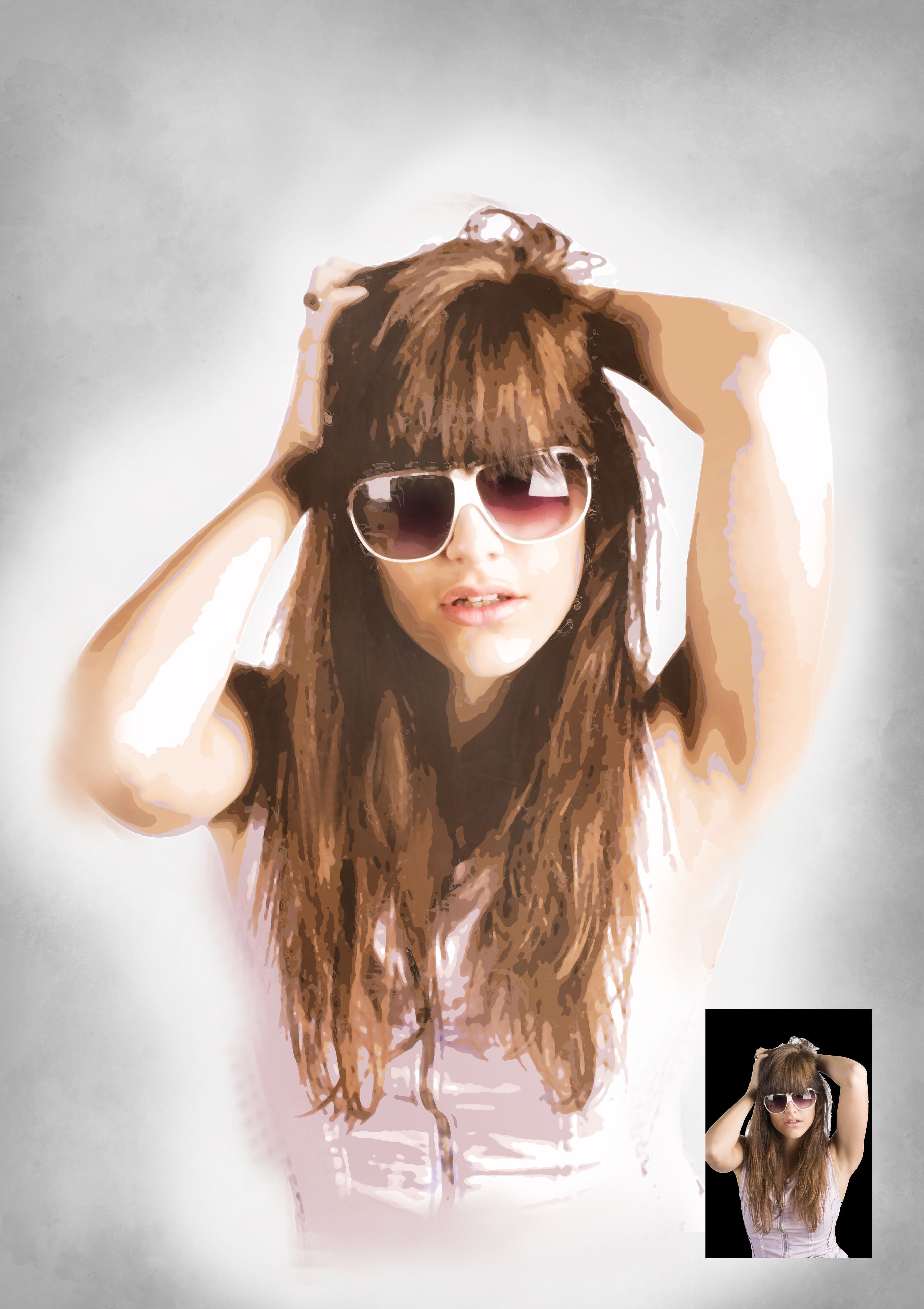 Custom Strong Stroke Brush Painted Poster From Photo 6 