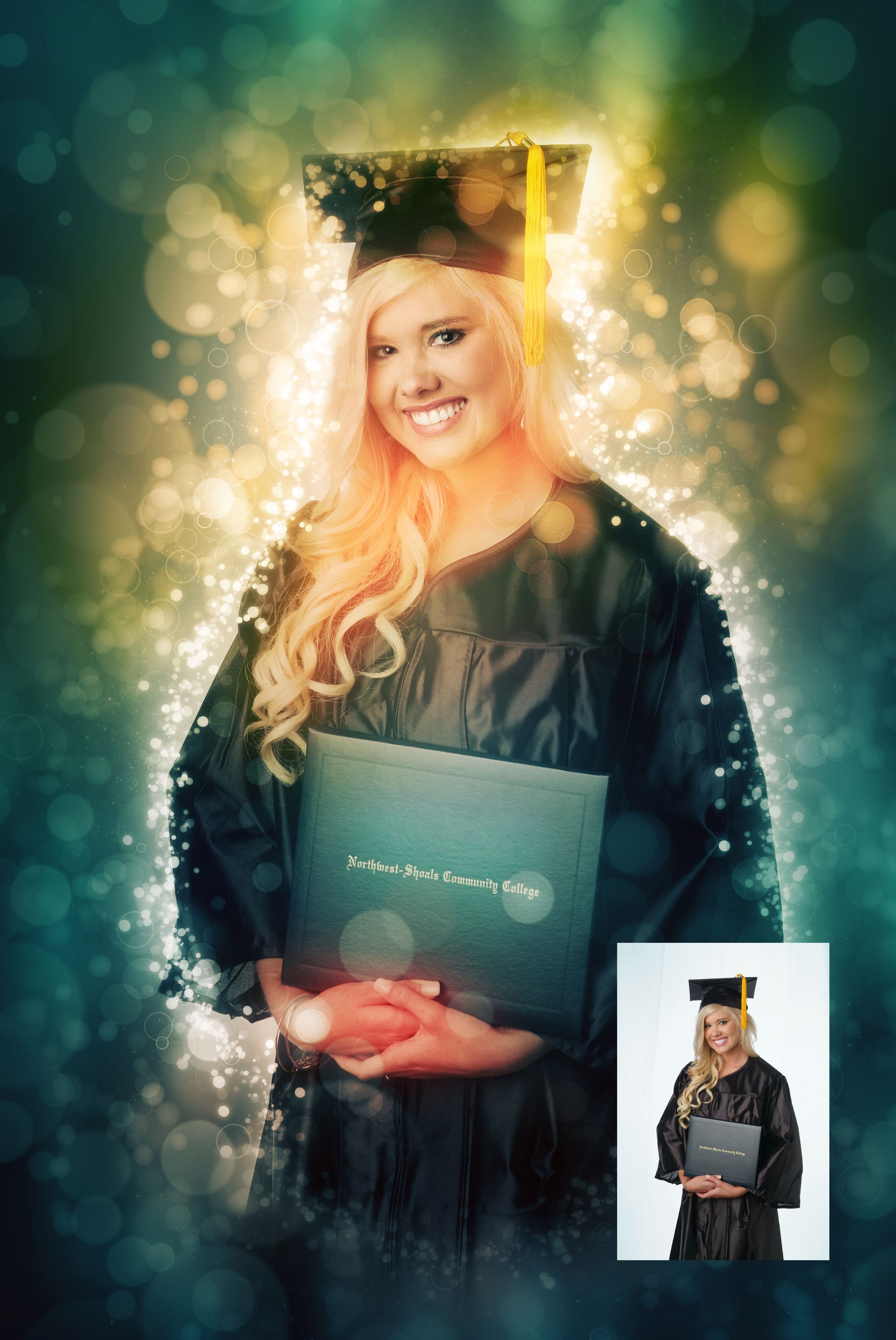 Bokeh Lighting Portrait Digital Painting From Photo 3