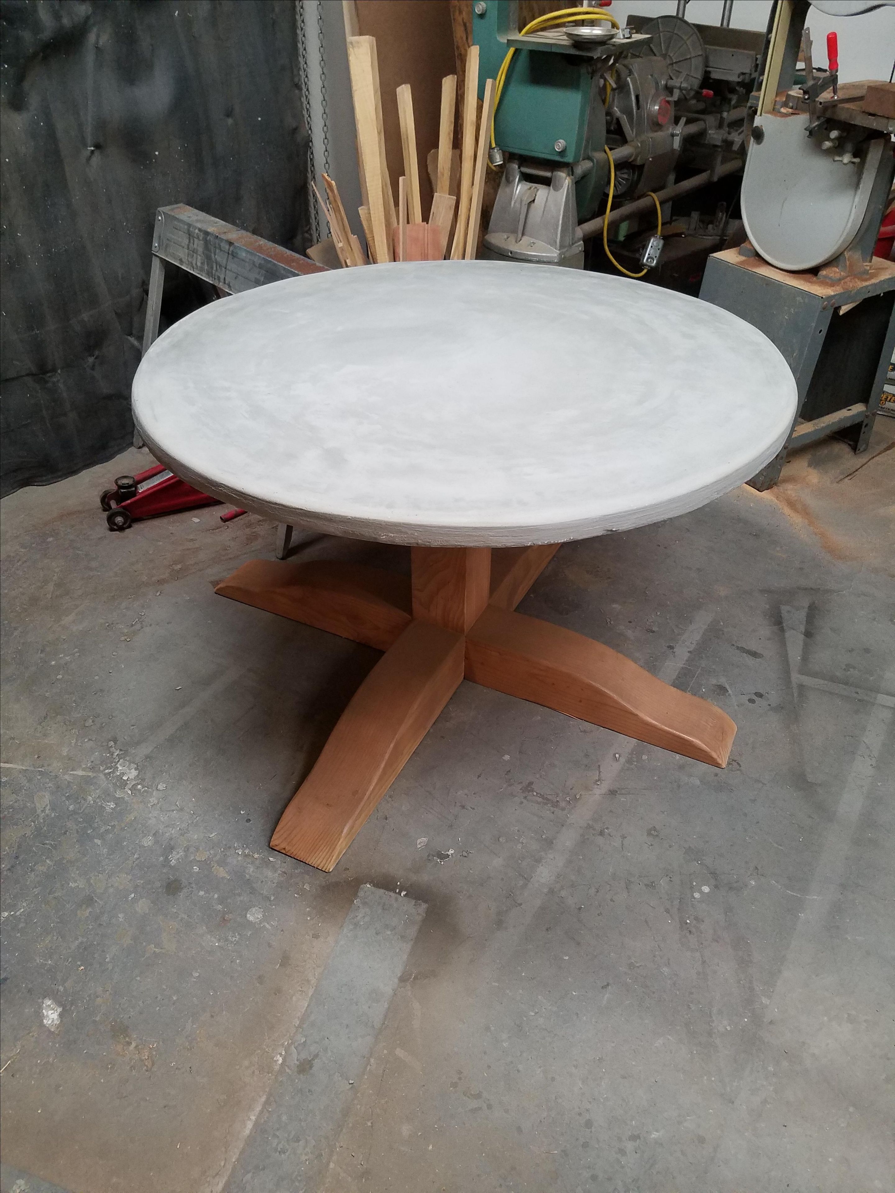 Concrete Top Round Pedestal Table 6