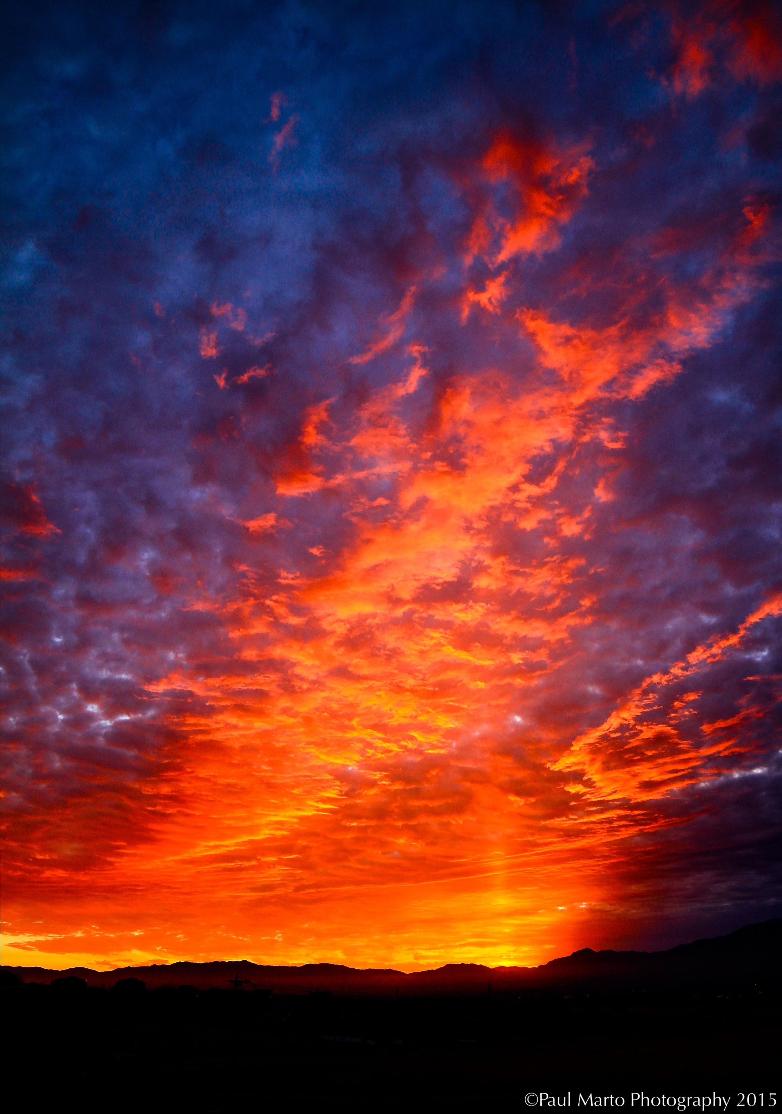 "Fire In The Sky", Photograph, 12" X 18" Unframed Print