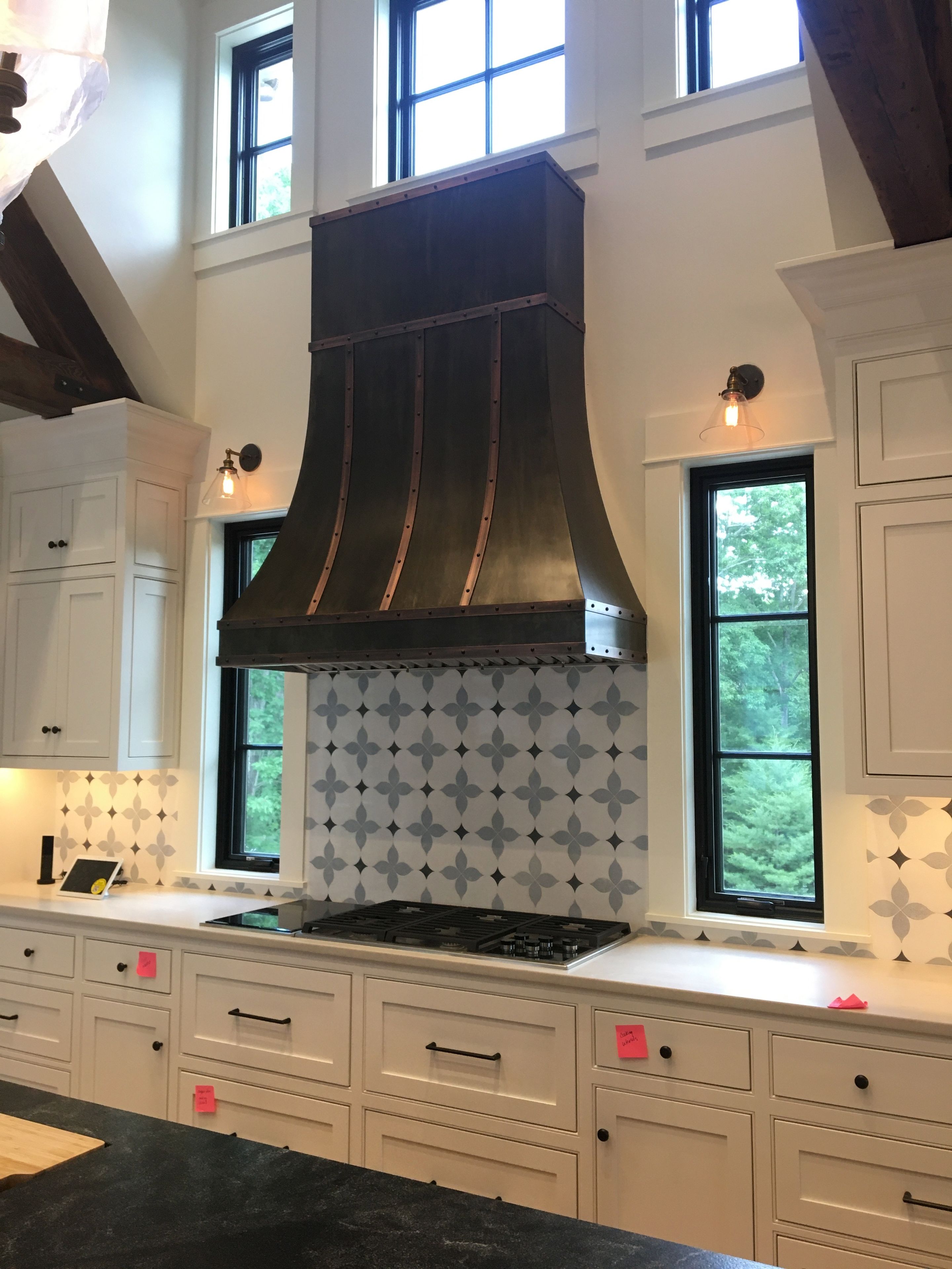 Large Steel And Copper Range Hood